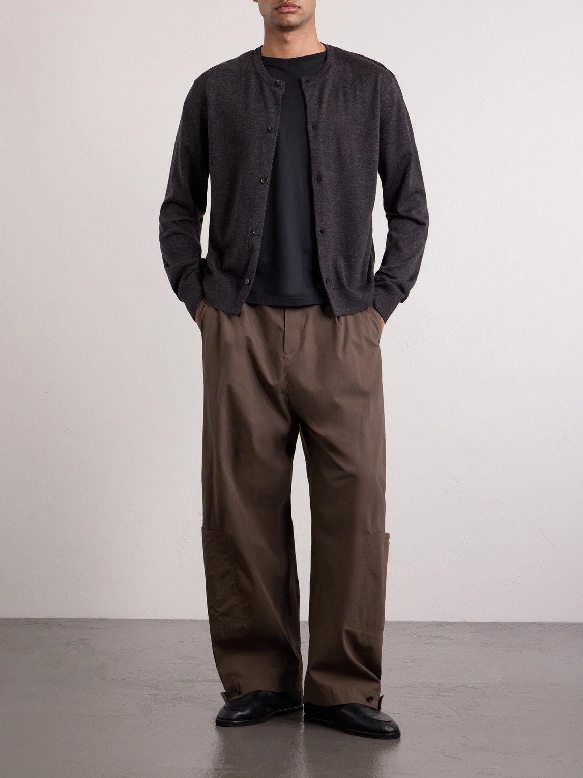 Cotton-Blend Wide-Leg Trousers