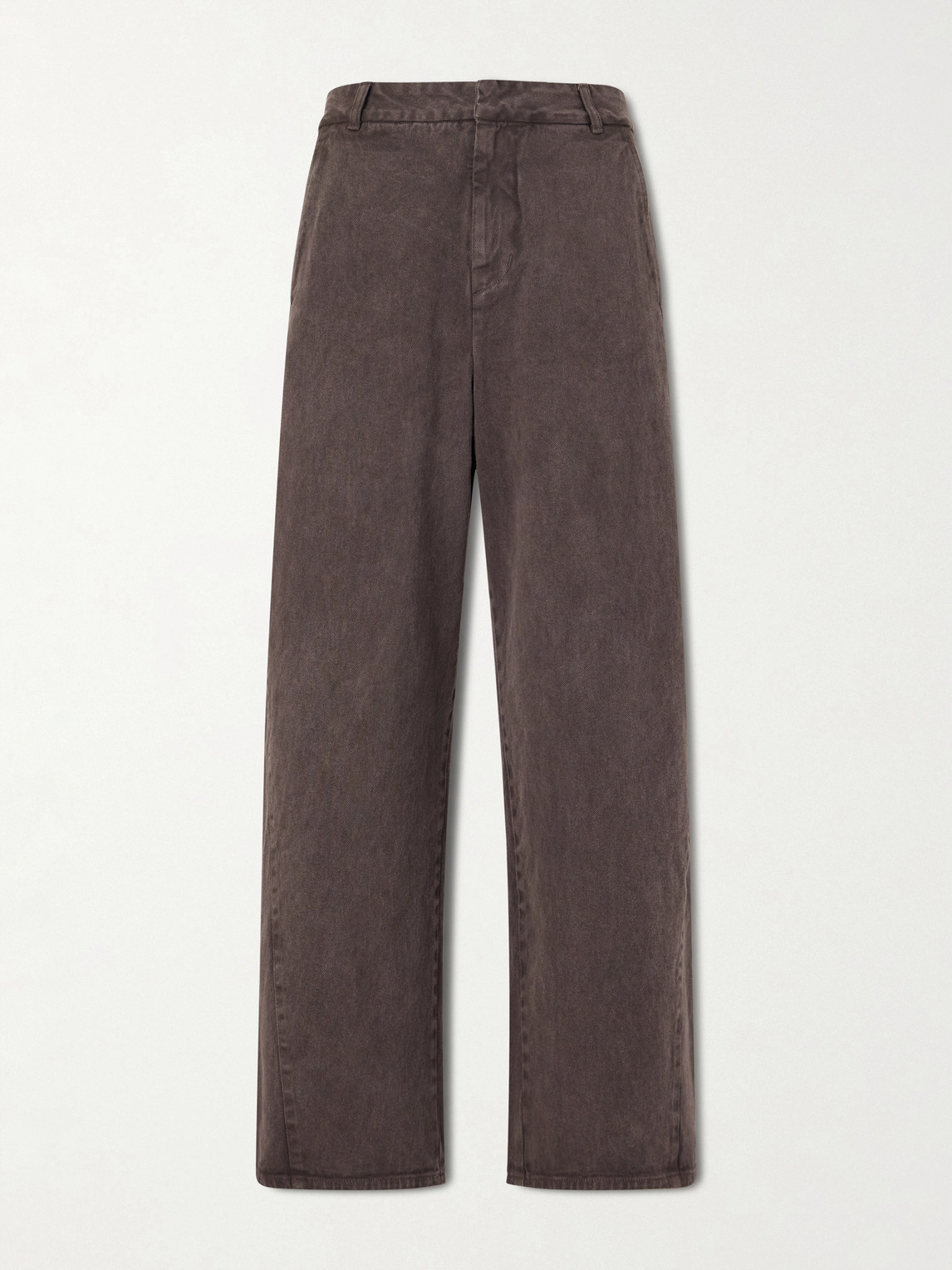 Amomento Garment Dyed Wide-leg Jeans In Brown