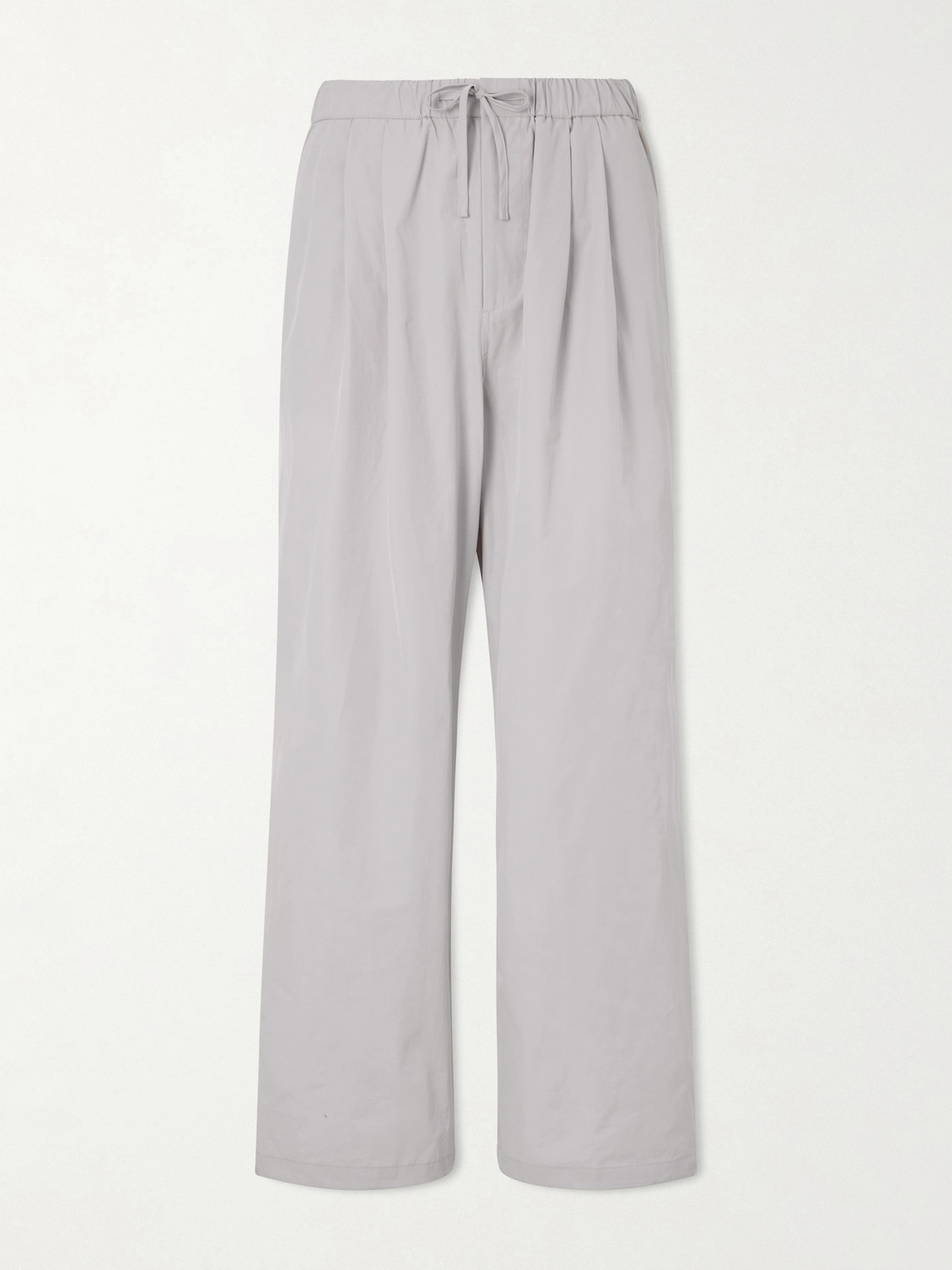 Amomento Drawstring Straight-leg Woven Trousers In Gray