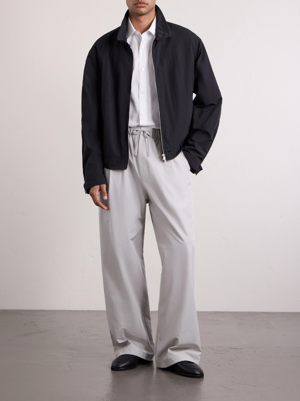 Drawstring Straight-Leg Woven Trousers