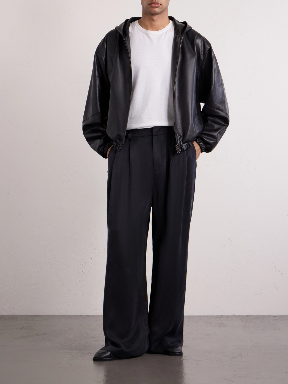 Hooded Jacket Leather