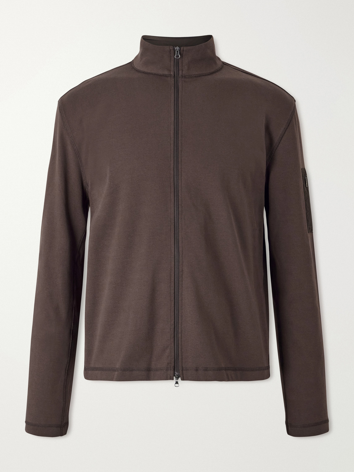 Amomento Cotton Zip-up Sweater In Brown