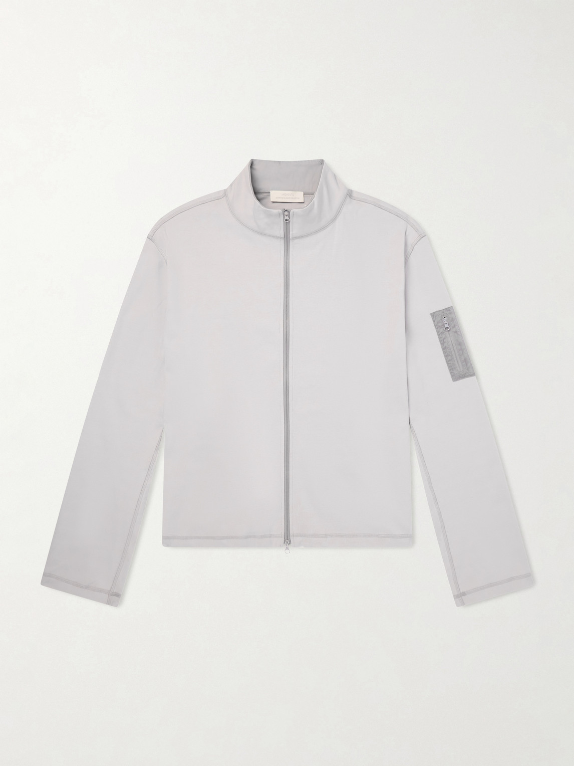 Amomento Cotton Zip-up Sweater In Gray