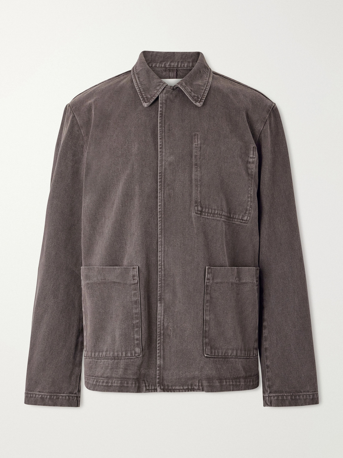 Amomento Garment-dyed Denim Jacket In Brown