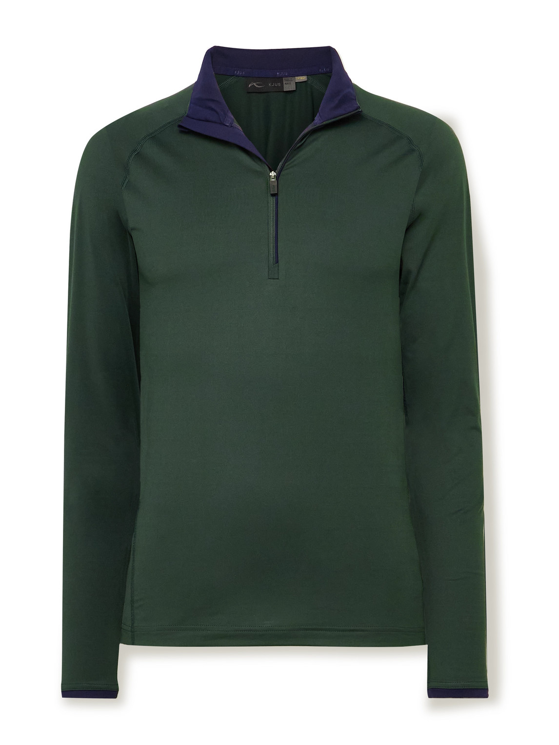 Kjus Feel Stretch-jersey Half-zip Ski Mid-layer In Green
