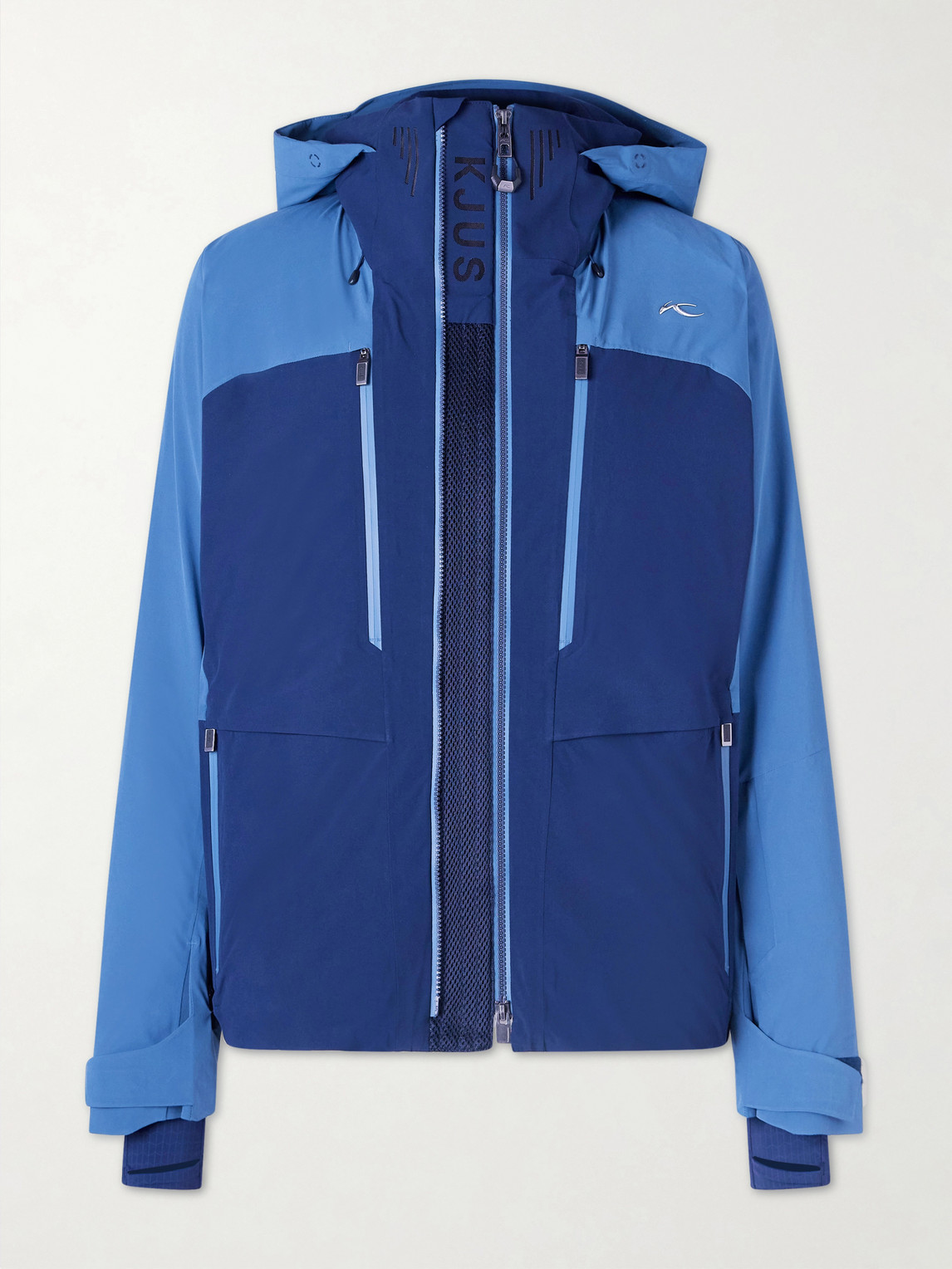 Kjus Lasse Airflow Padded Down Hooded Ski Jacket In Blue