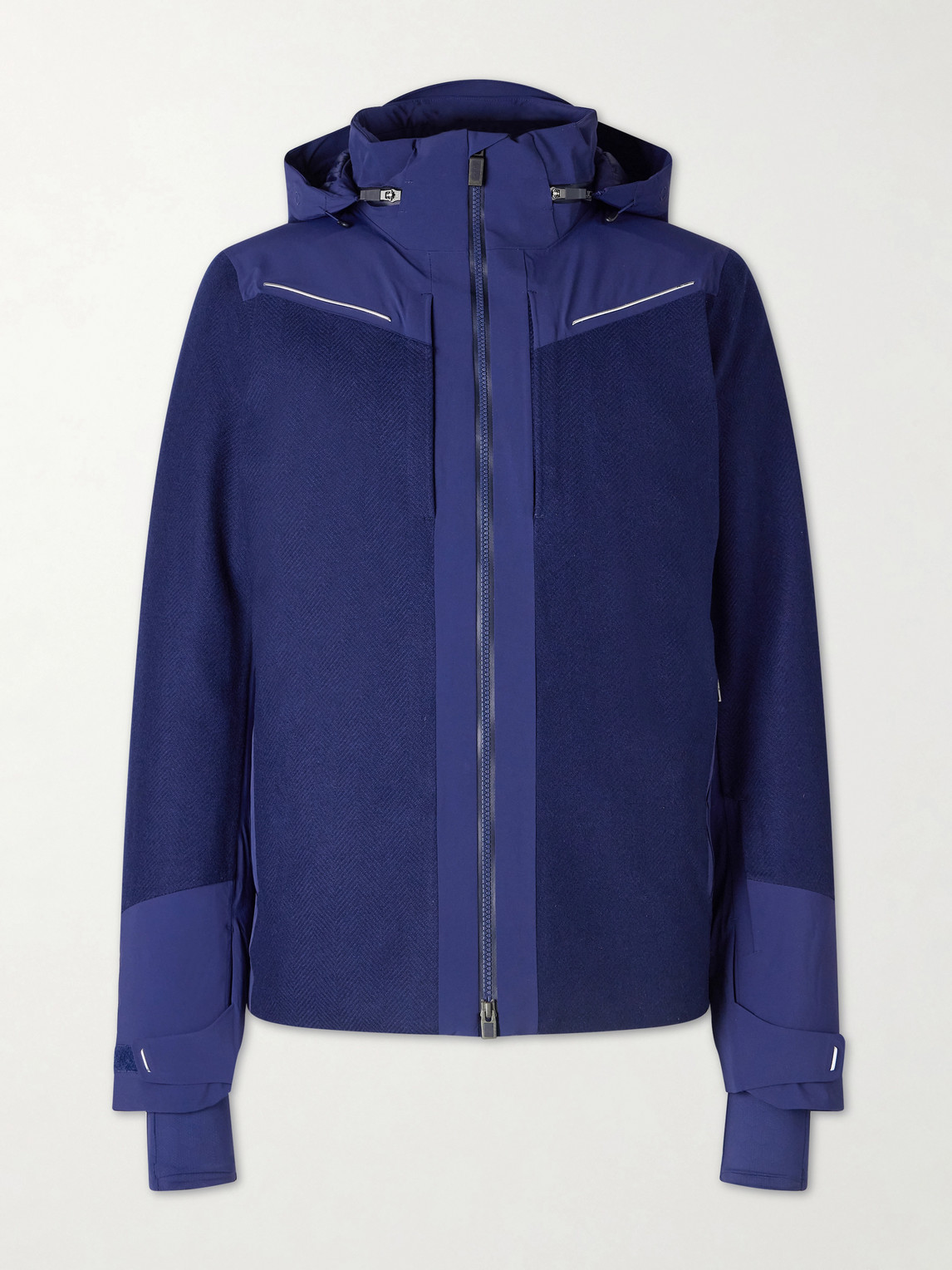 Kjus Frostline Padded Shell-trimmed Wool Hooded Jacket In Blue