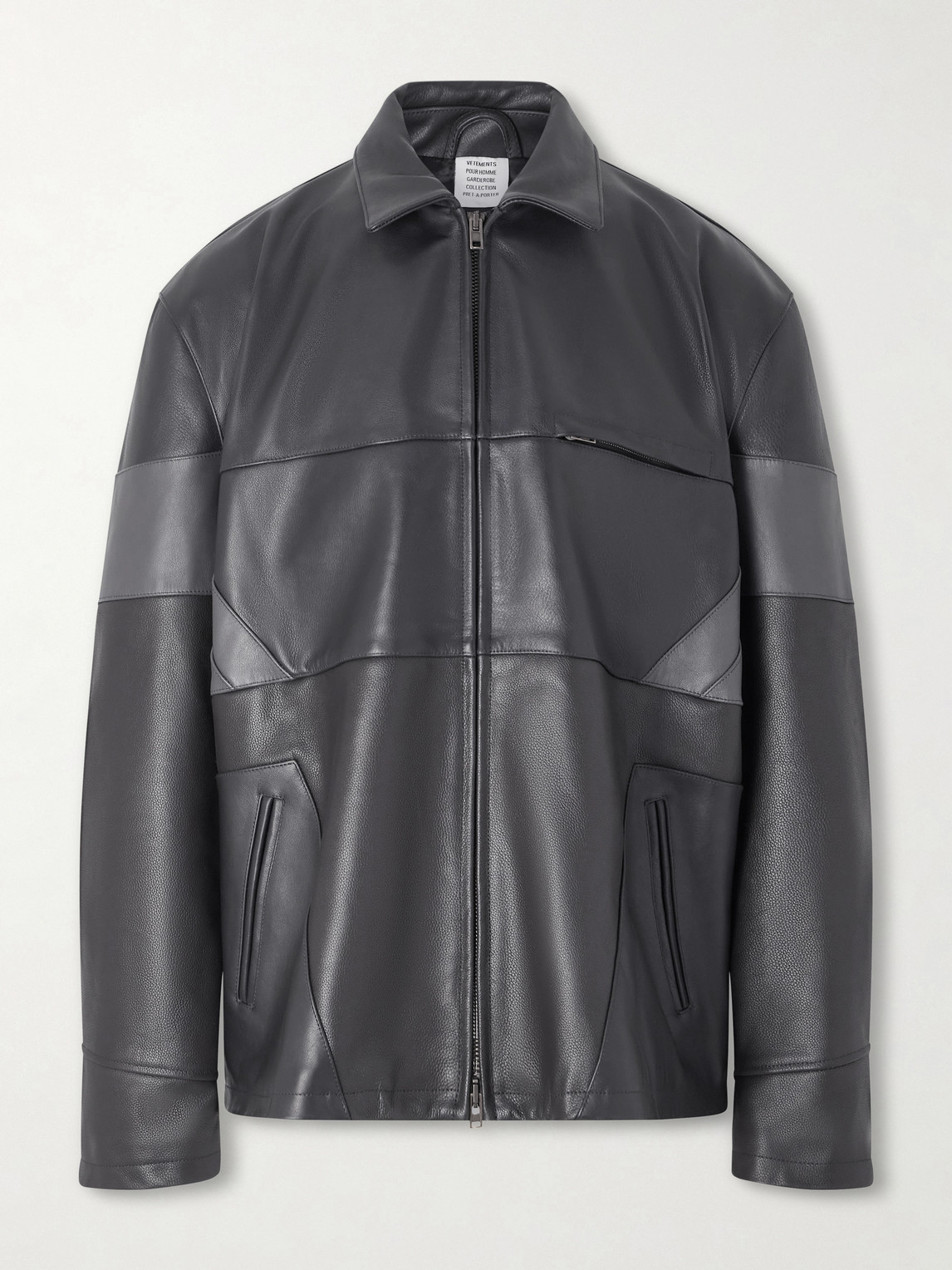 Vetements Cut-up Oversized Patchwork Leather Jacket In Black