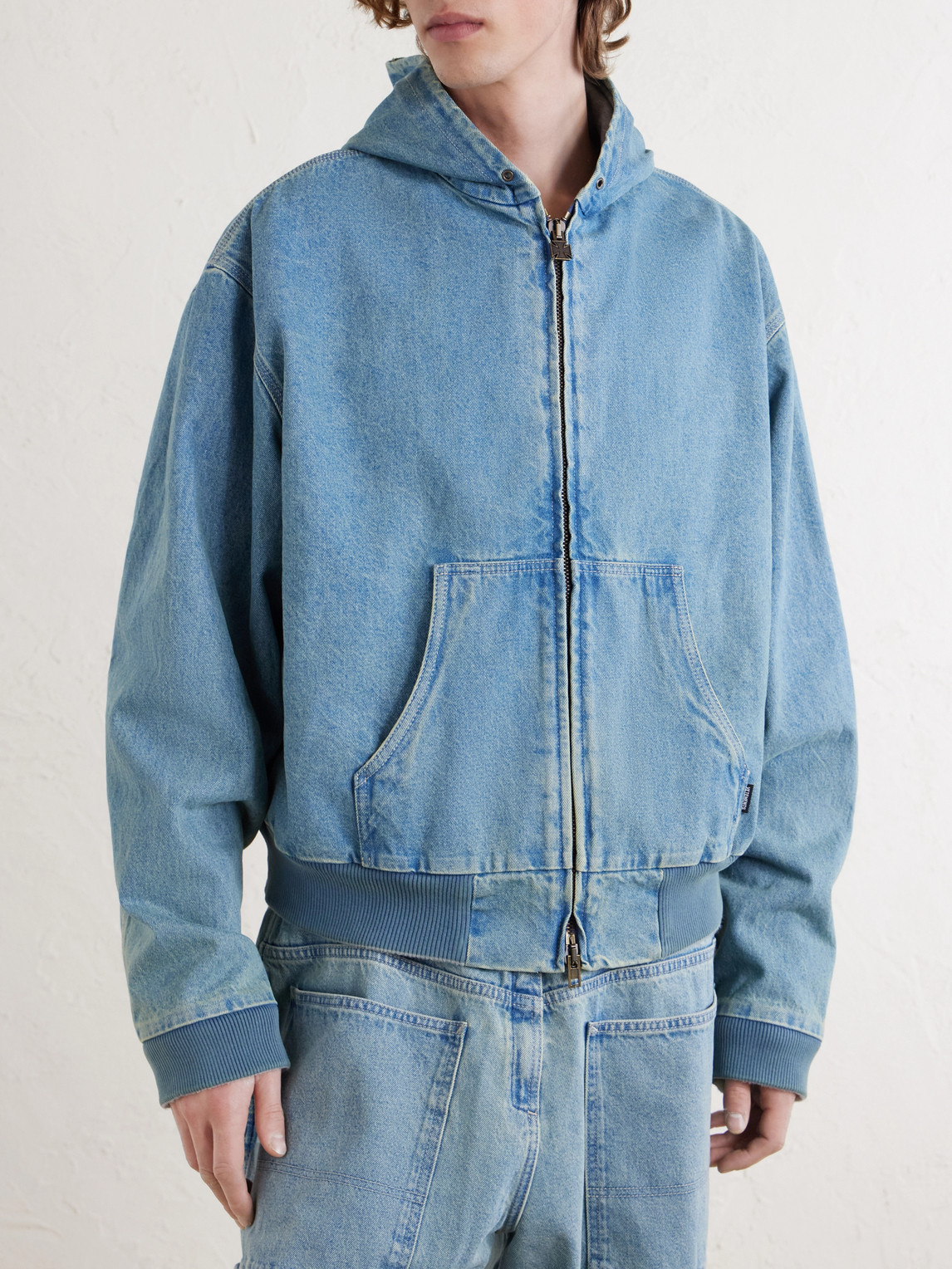  Vetements - Hooded Denim Jacket - Men - Blue - M 