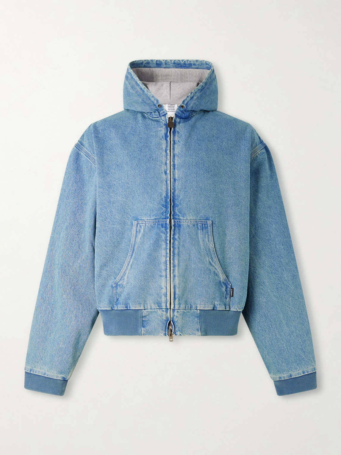 Vetements Hooded Denim Jacket In Blue
