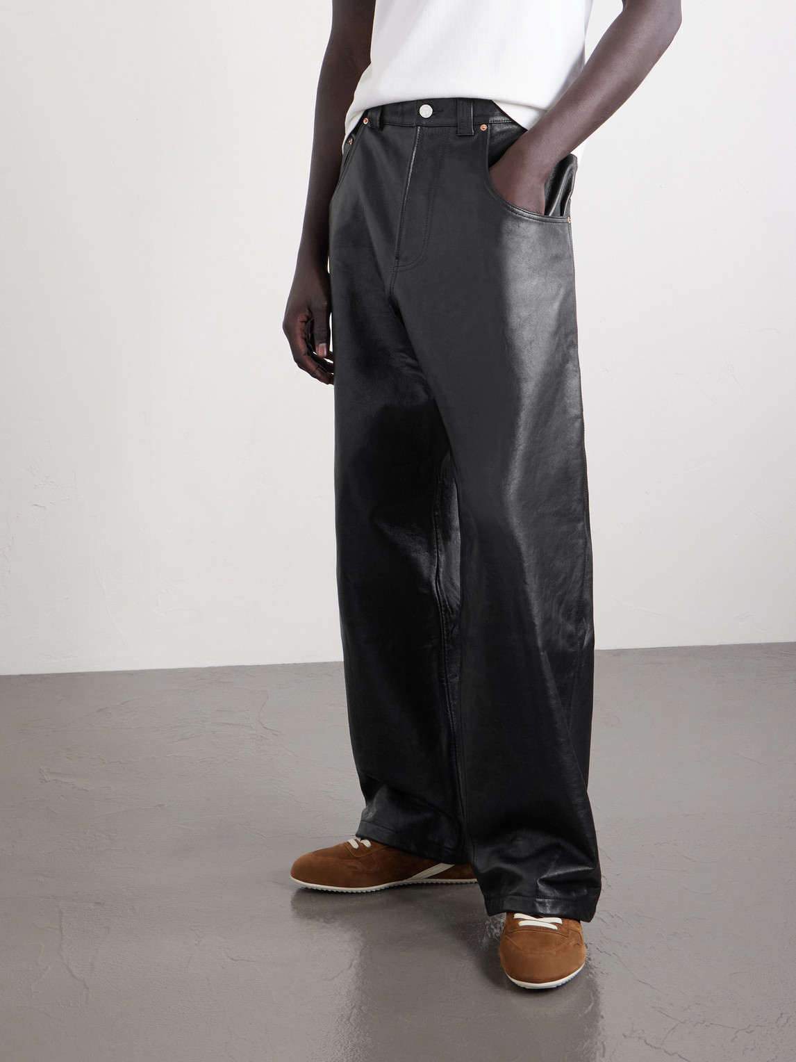  Vetements - Straight-leg Leather Trousers - Men - Black - S 