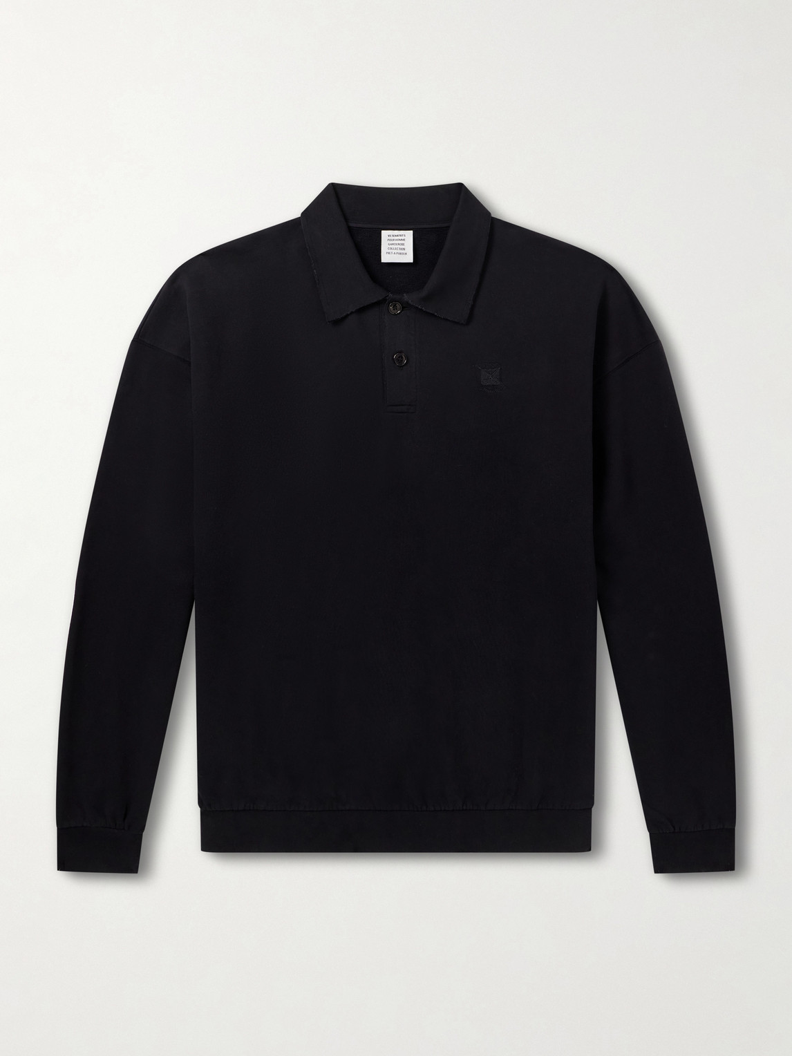 Vetements Logo-Embroidered Distressed Cotton-Jersey weatshirt - Men