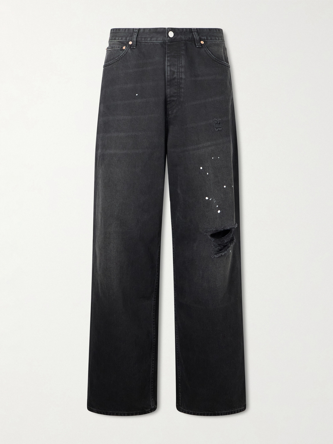 Vetements Paint-Splattered Distressed Straight-Leg Jeans UK/US 32