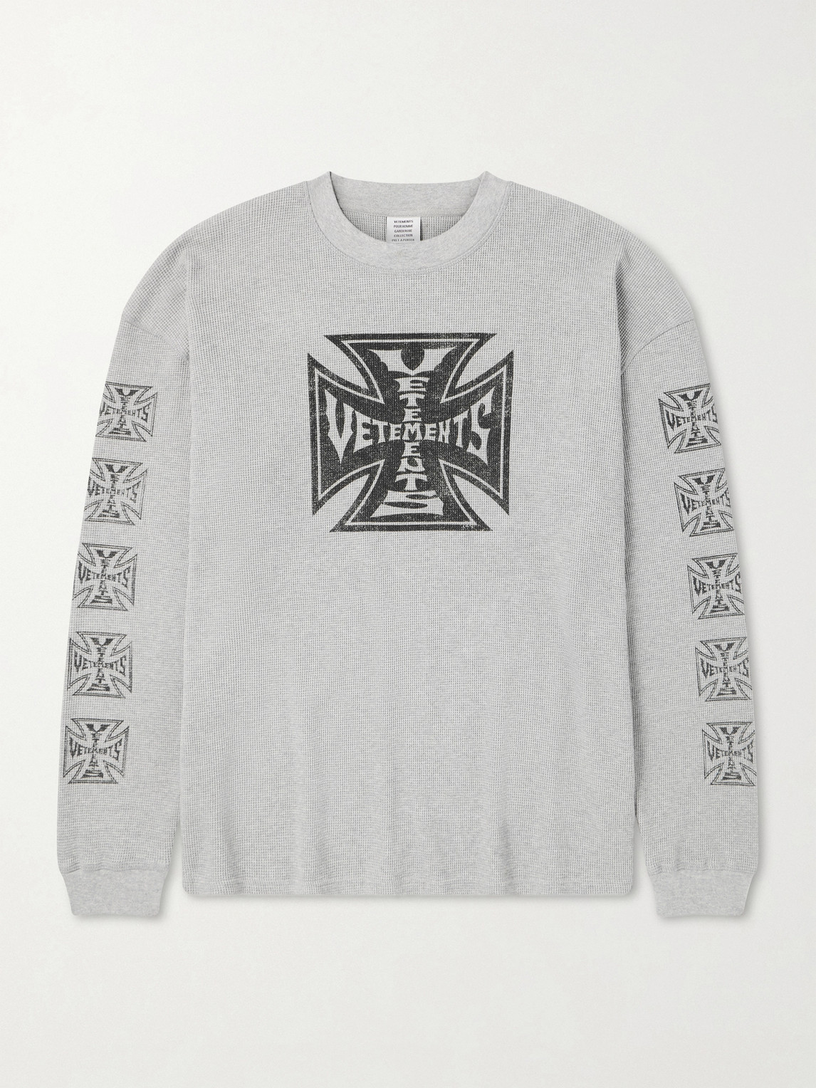 Vetements Printed Waffle-Knit Cotton Sweater - Men