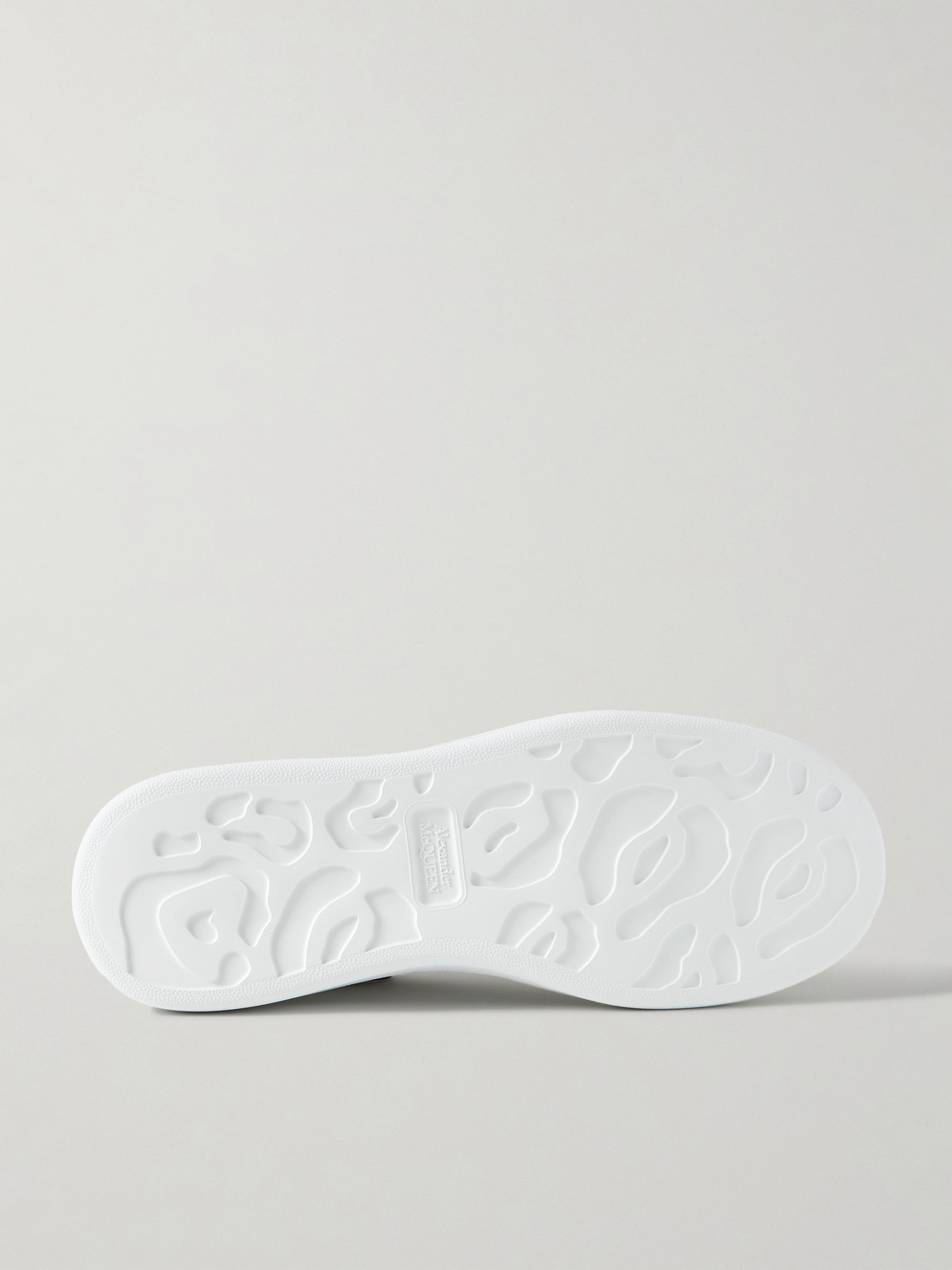 Alexander Mcqueen Chunky Leather Sneakers Featuring Perforated Profiles In White
