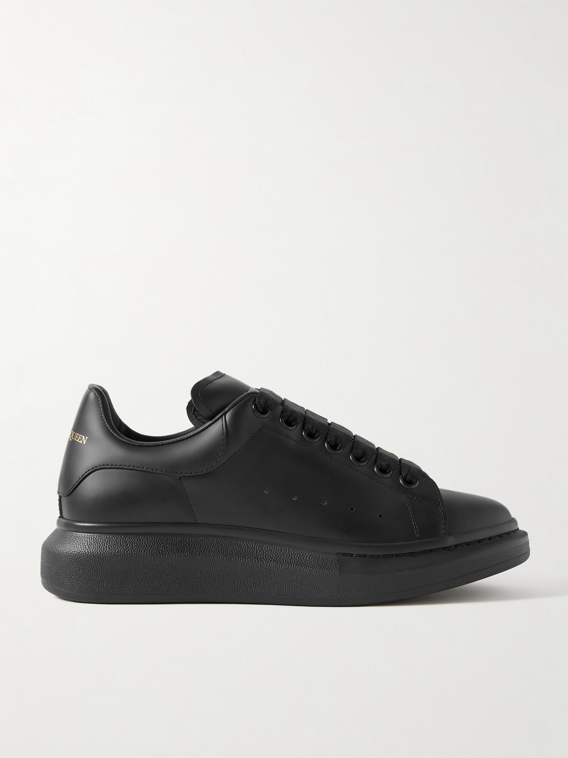 McQueen Exaggerated-Sole Rubber-Trimmed Leather Sneakers EU 48