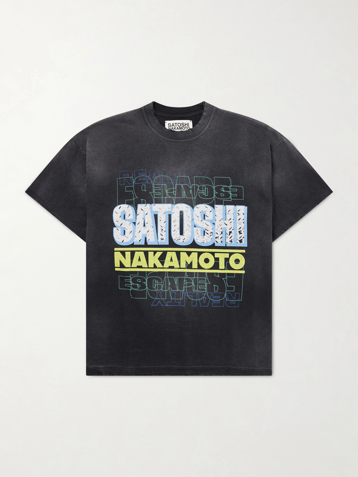 Satoshi Nakamoto Escape Reality Logo-printed Cotton-jersey T-shirt In Black