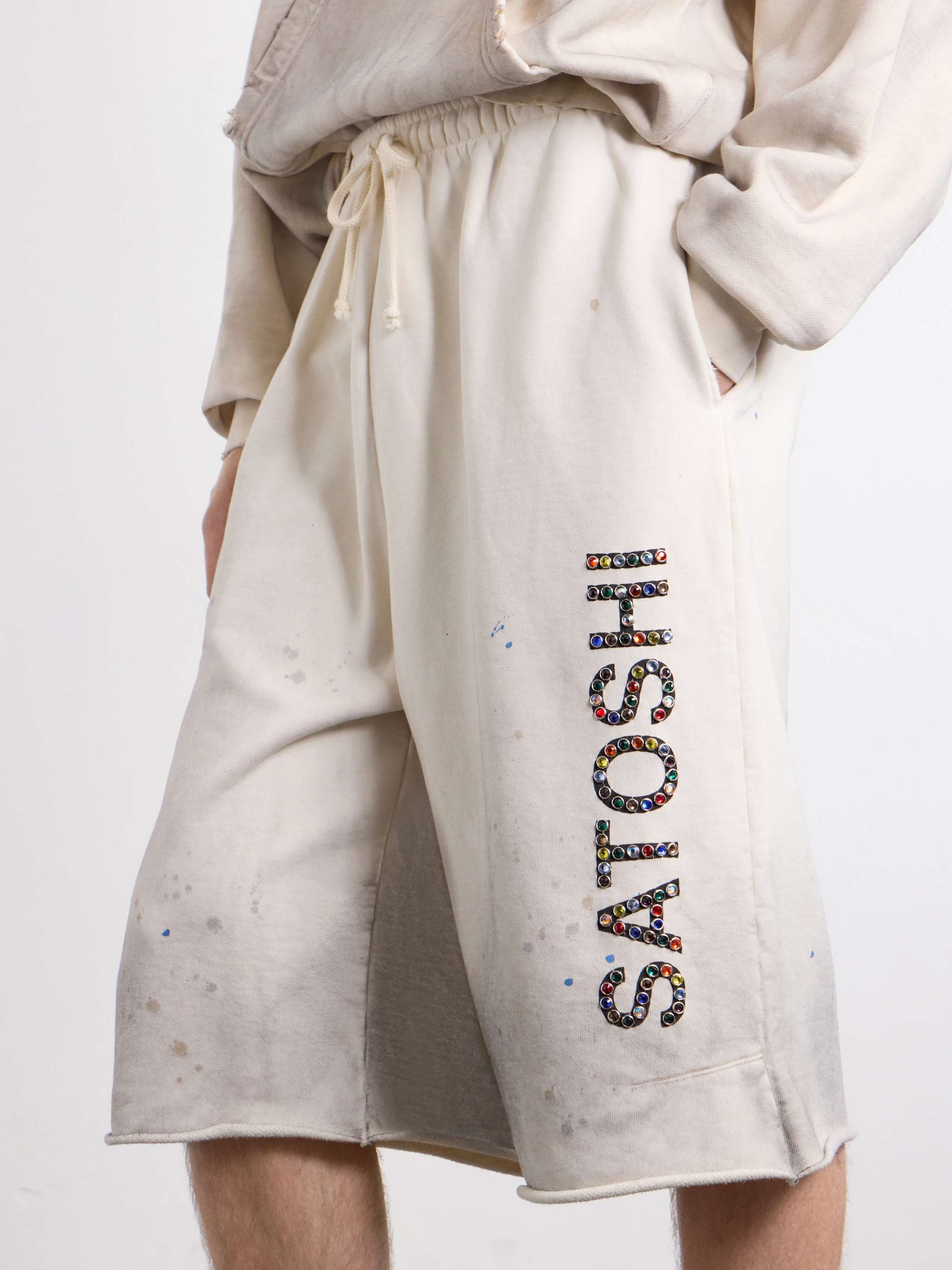 satoshi SATOSHI NAKAMOTO Drifter Straight-Leg Logo-Embellished Paint