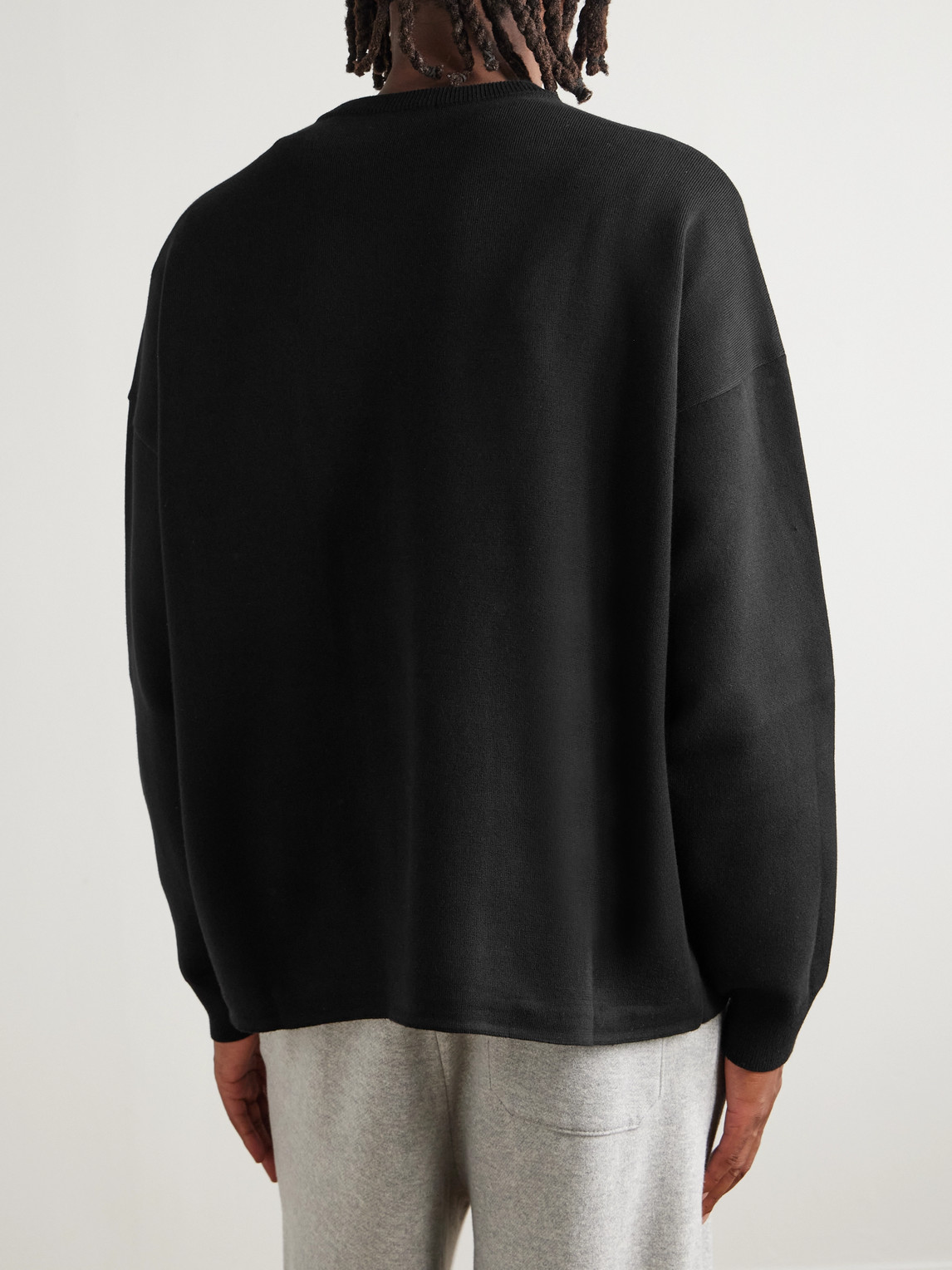  Loewe - Anagram Logo-intarsia Knitted Sweater - Men - Black - S 