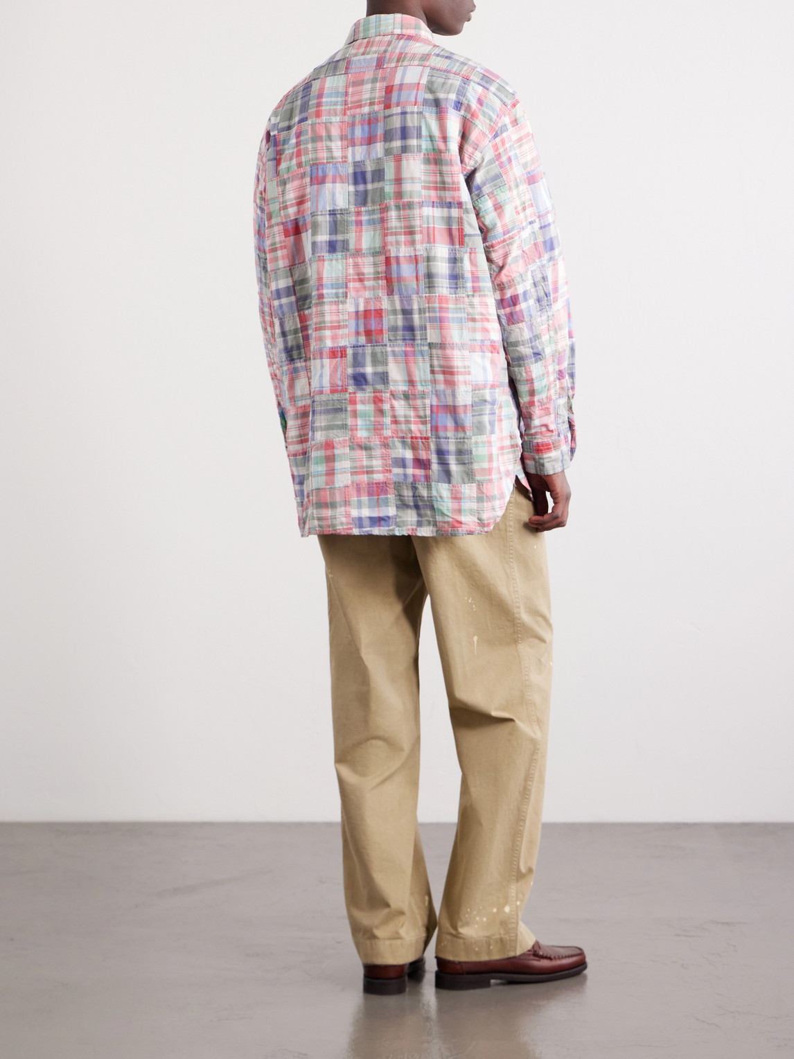 Beams Patchwork Checked Cotton Jacket In Multi