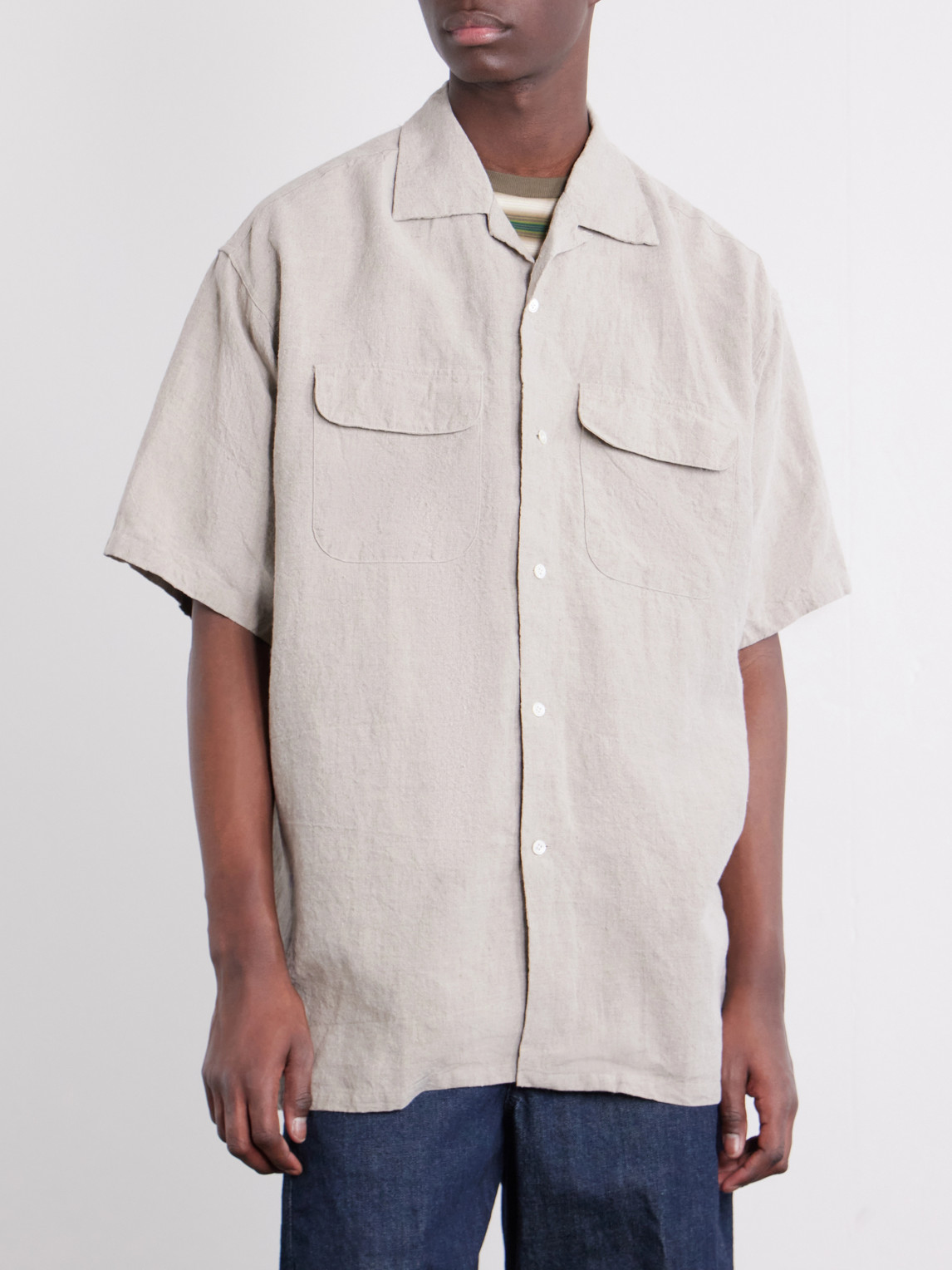  Beams Plus - Convertible-collar Linen Shirt - Men - Neutrals - S 