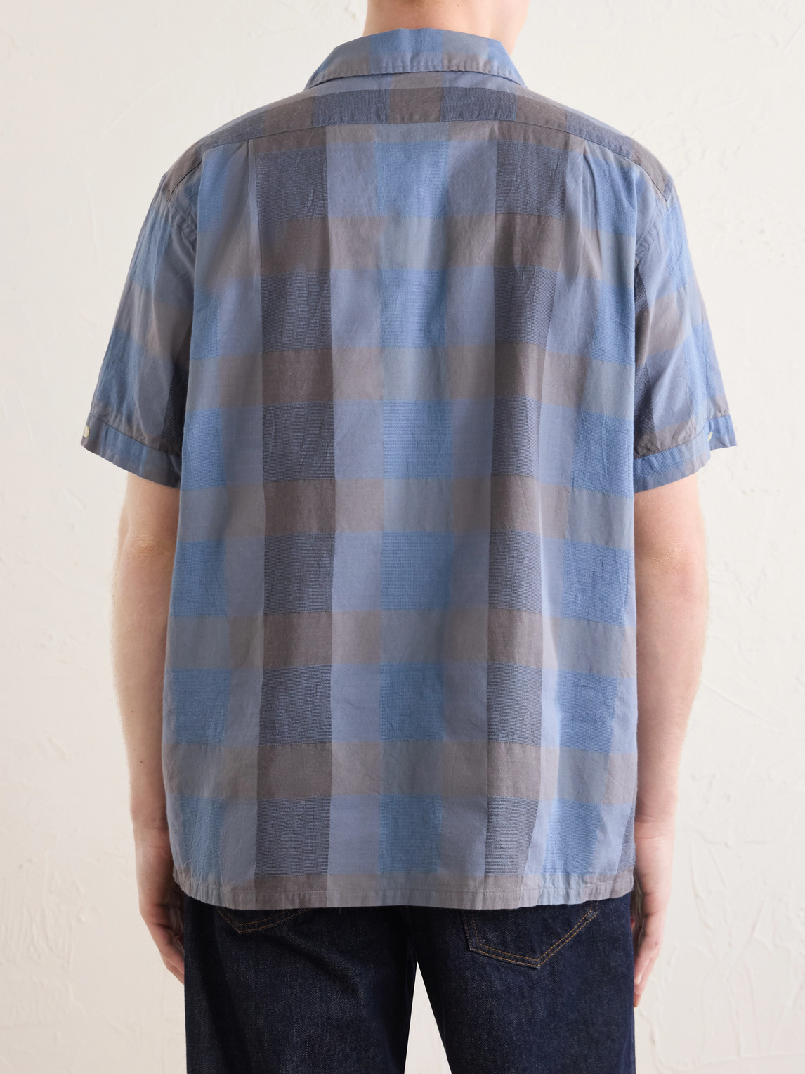  Beams Plus - Italian Collar Checked Cotton Shirt - Men - Blue - S 