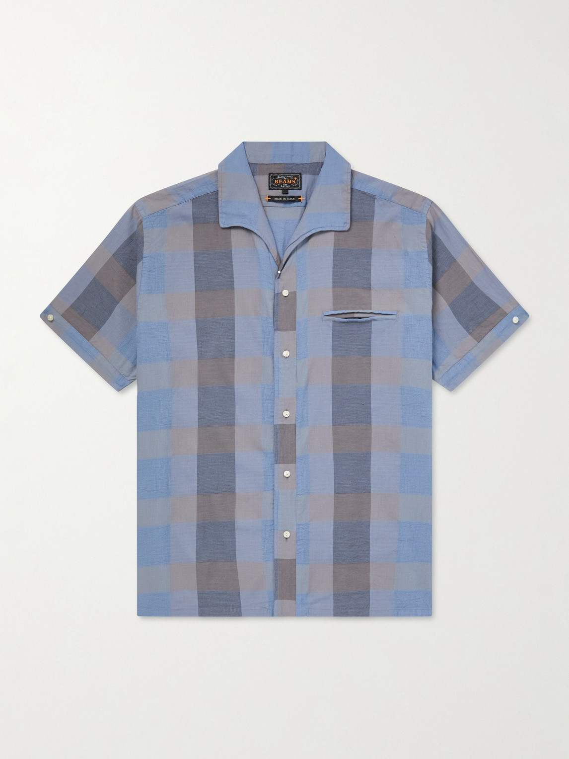 Beams Plus Italian Collar Checked Cotton Shirt - Men