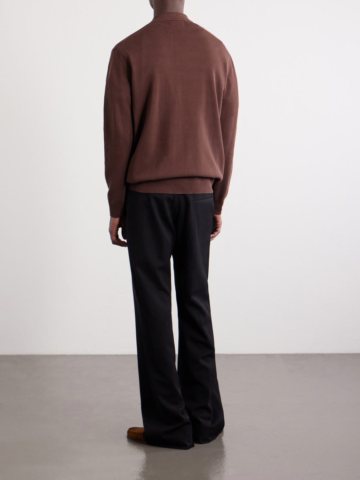  Beams Plus - Knitted Polo Shirt - Men - Brown - S 