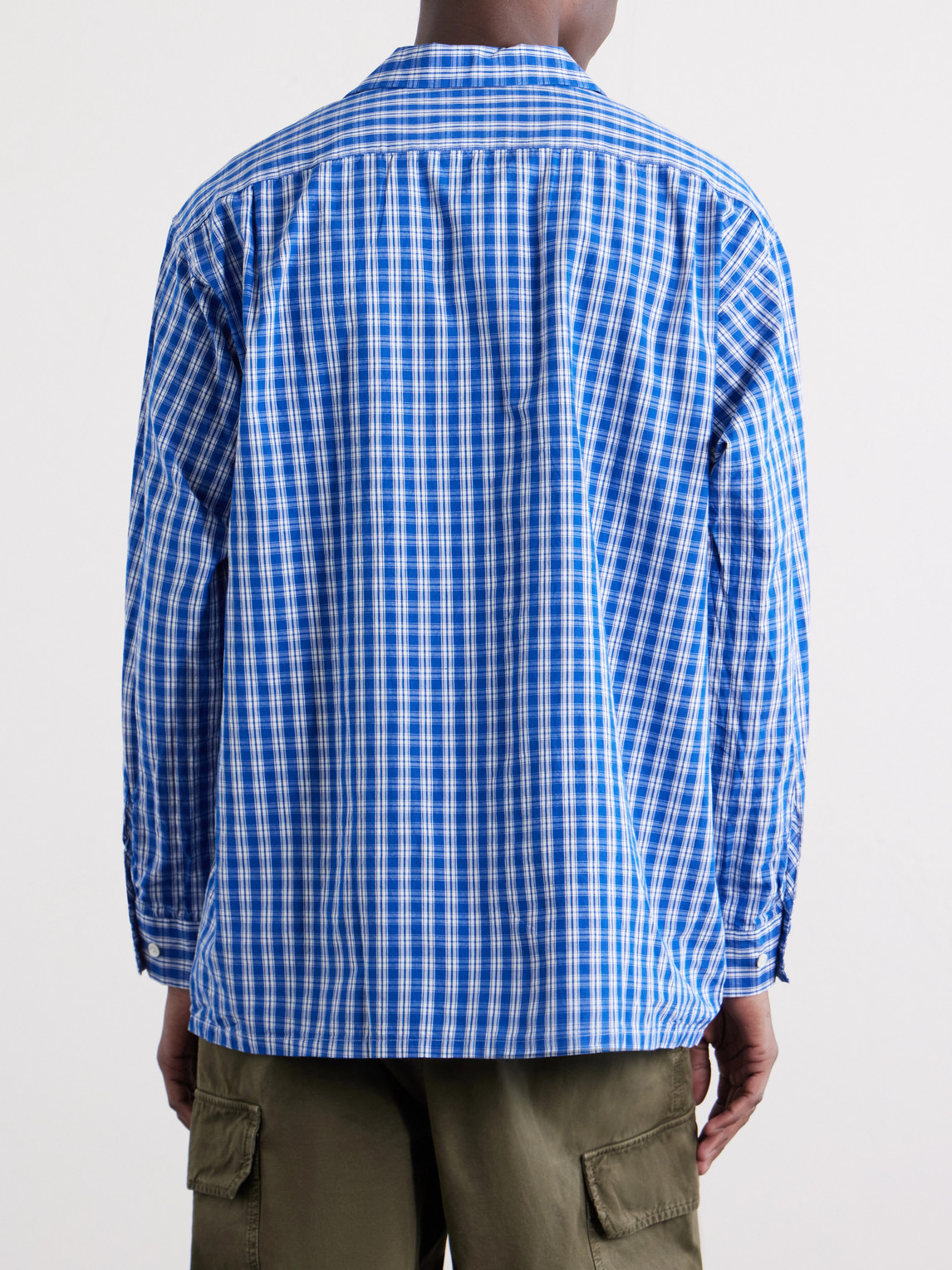  Beams Plus - Camp-collar Checked Cotton Shirt - Men - Blue - S 