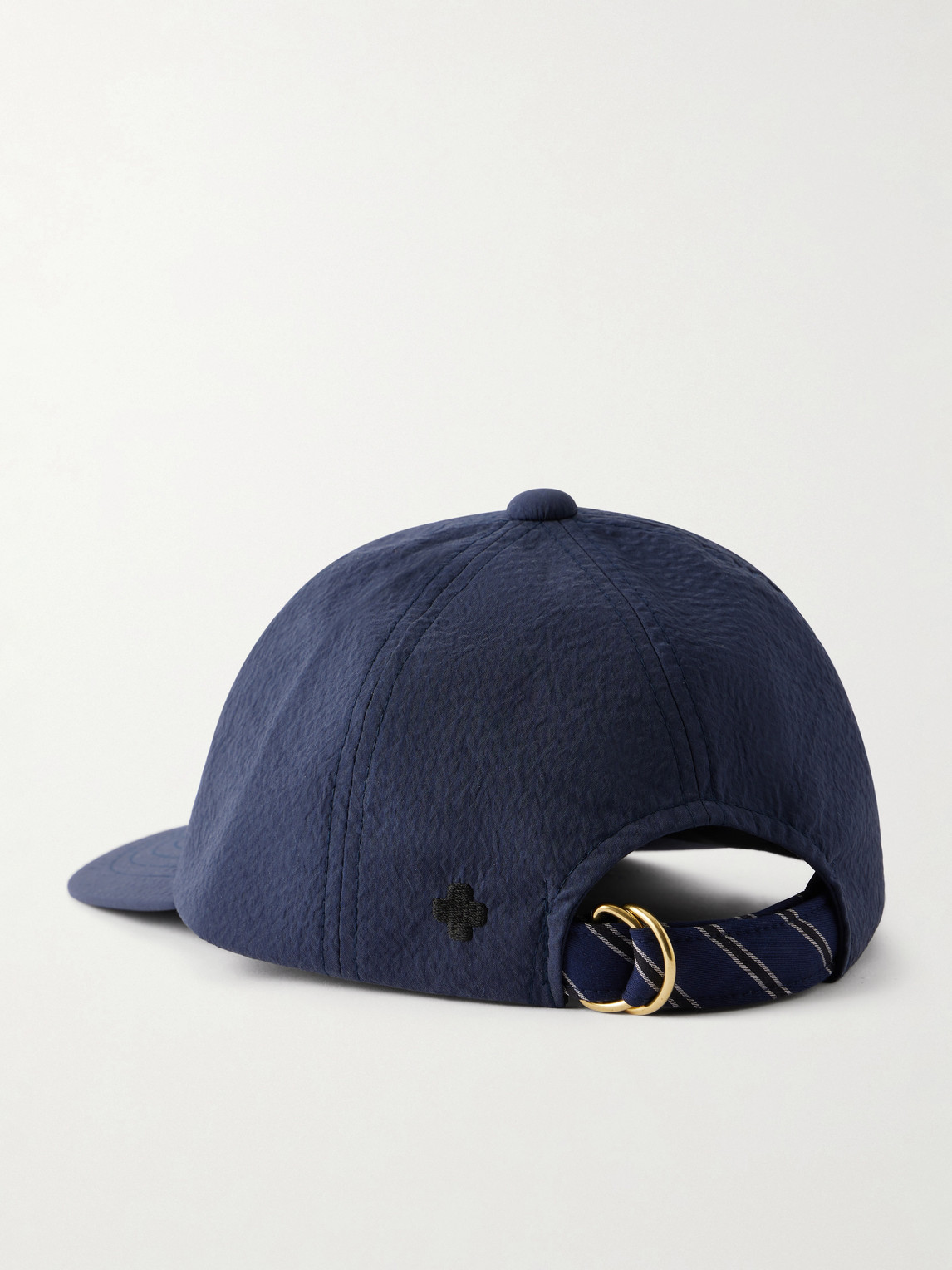 Beams 6 Panel Regimental Strap Seersucker Baseball Cap In Blue