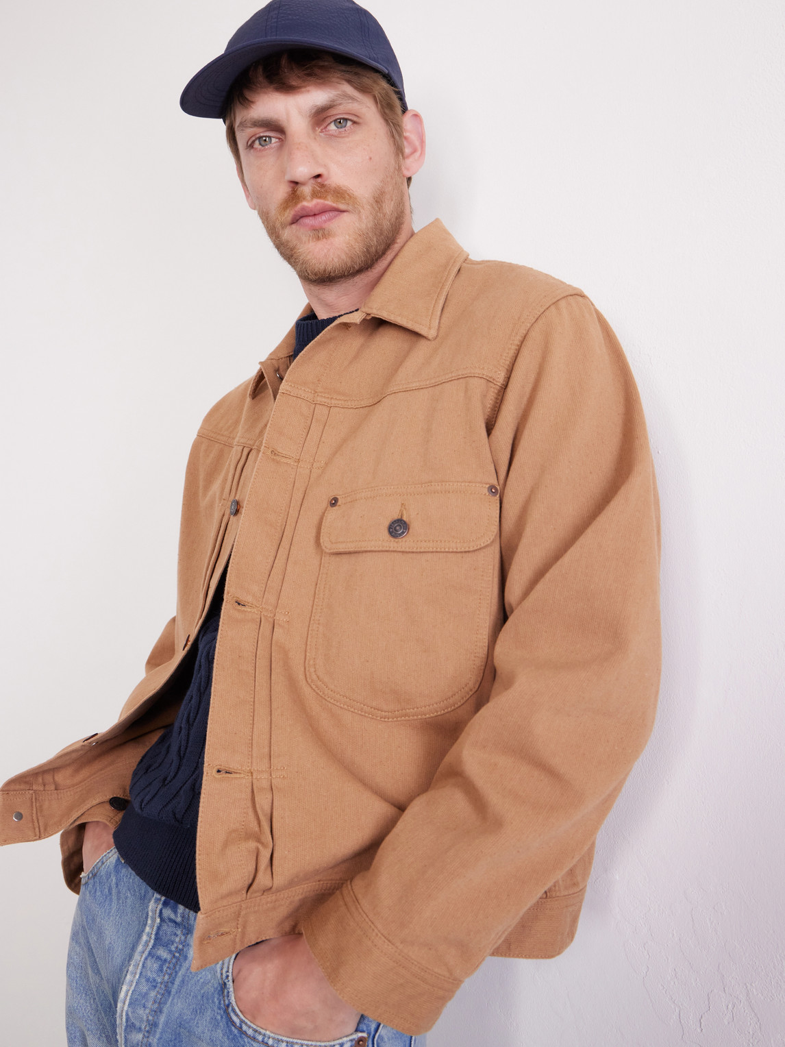 Beams 6 Panel Regimental Strap Seersucker Baseball Cap In Blue