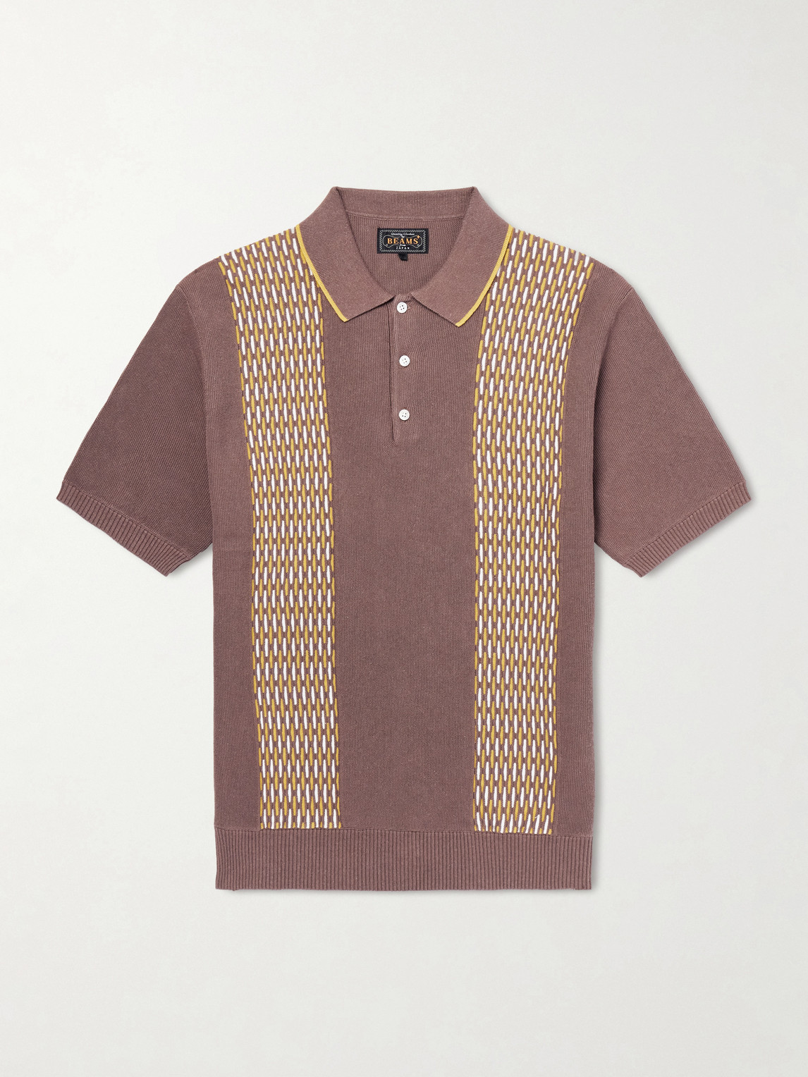 Beams Plus Jacquard-Knit Ramie and Cotton-Blend Polo Shirt - Men