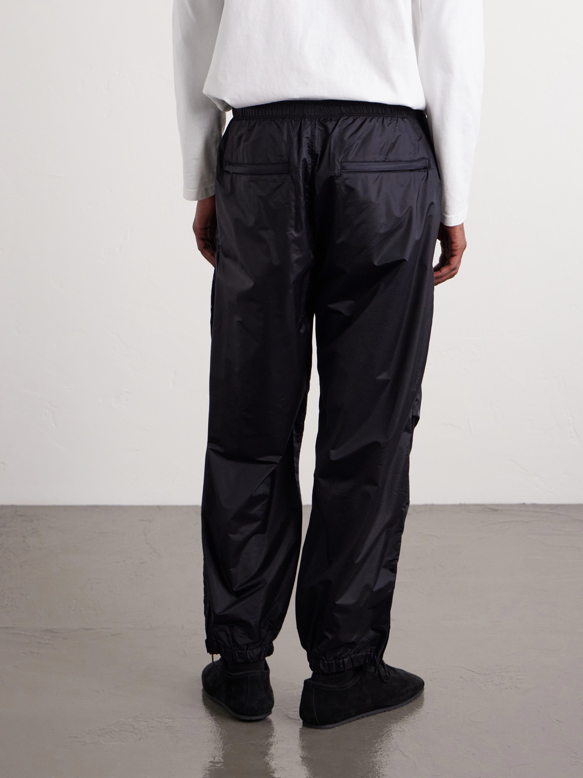 Beams Wool-blend Shell Drawstring Trousers In Black