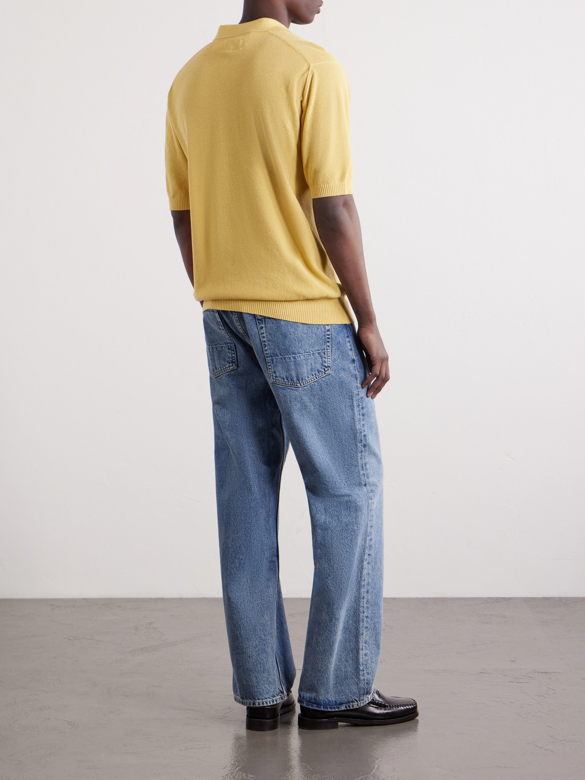  Beams Plus - Cotton-blend Piqué Polo Shirt - Men - Yellow - S 