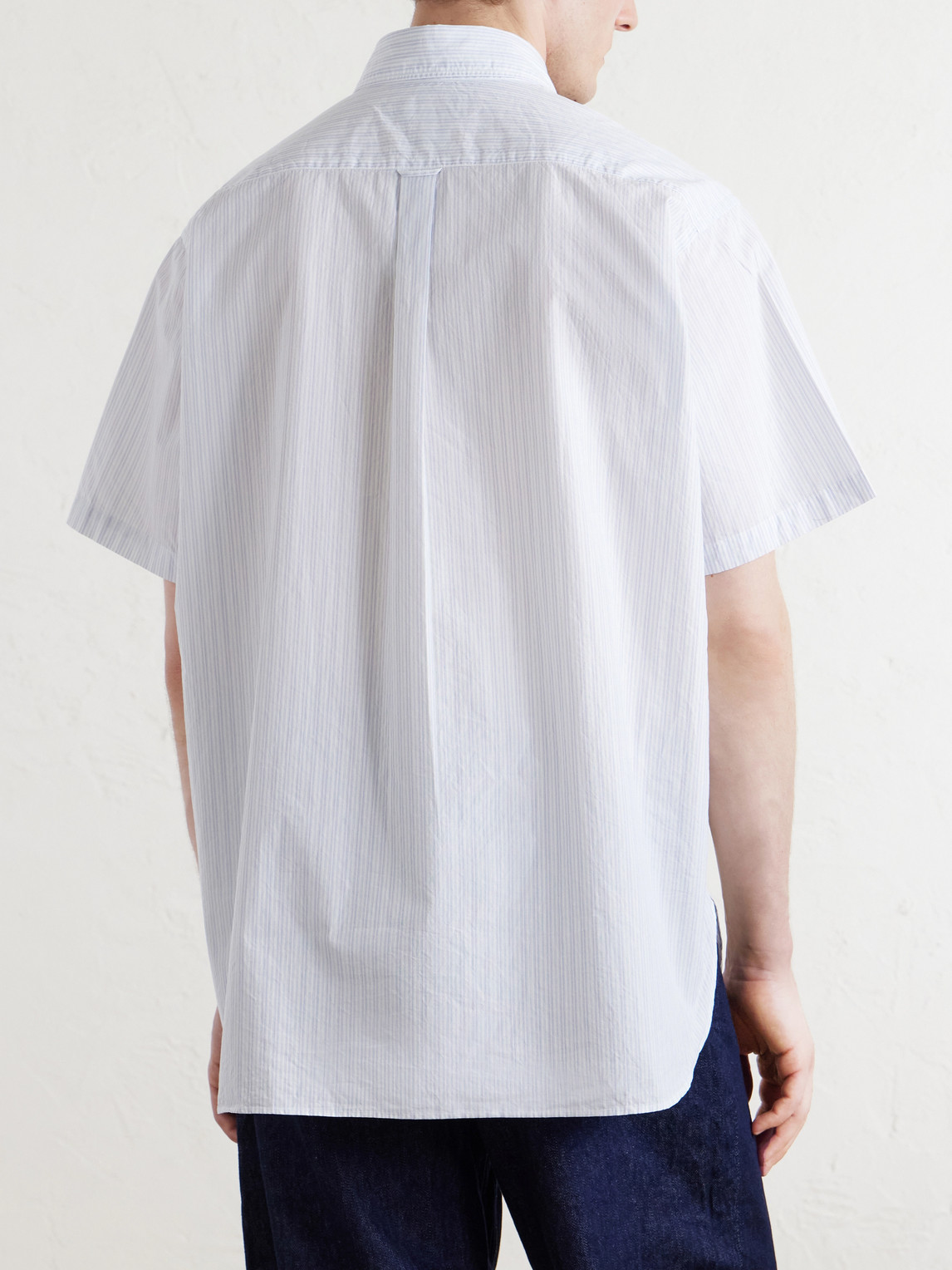  Beams Plus - Button-down Collar Striped Cotton Shirt - Men - White - S 