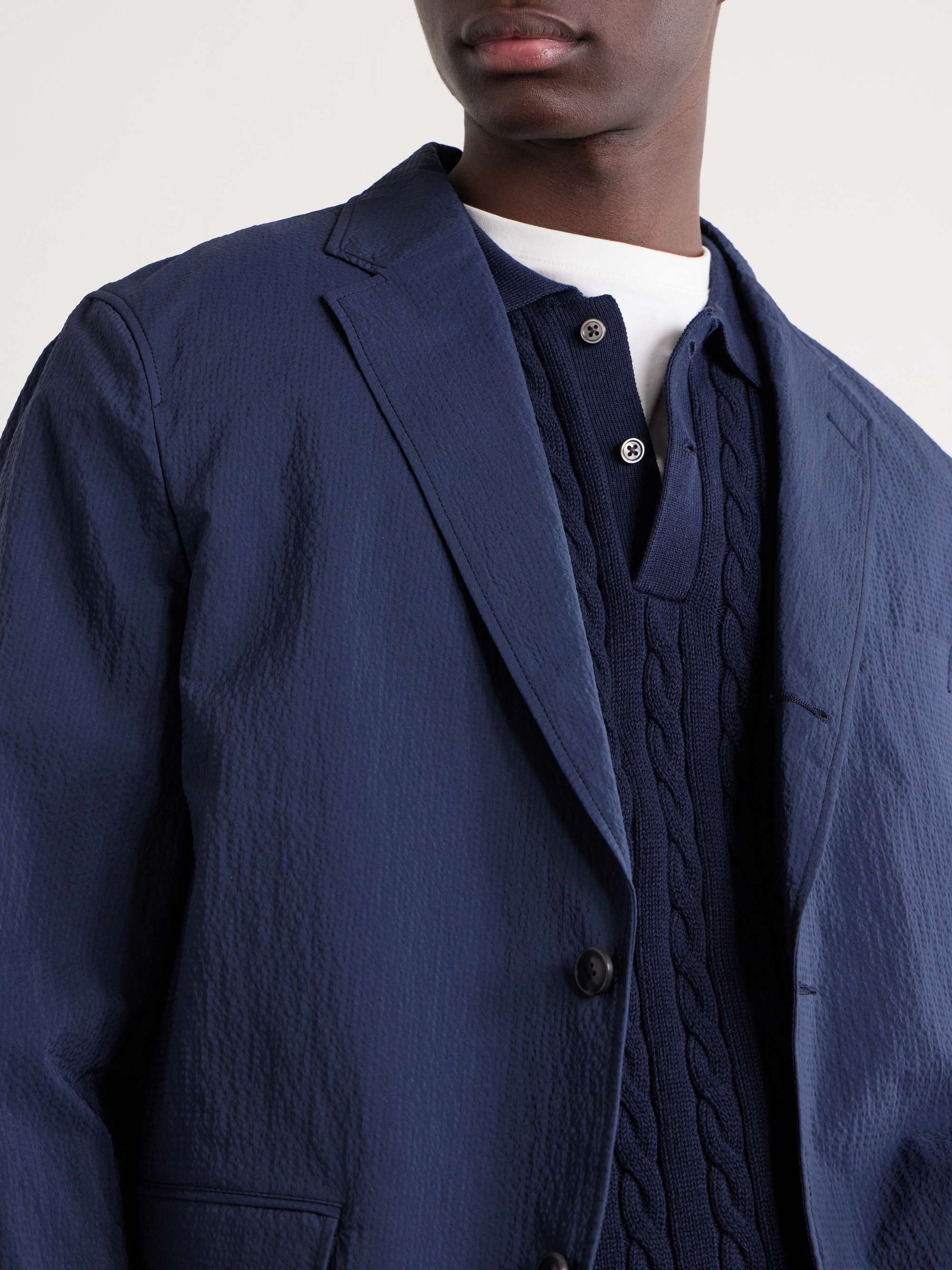 BEAMS PLUS 3B Anywhere(Wear) Seersucker Suit Jacket for Men | MR