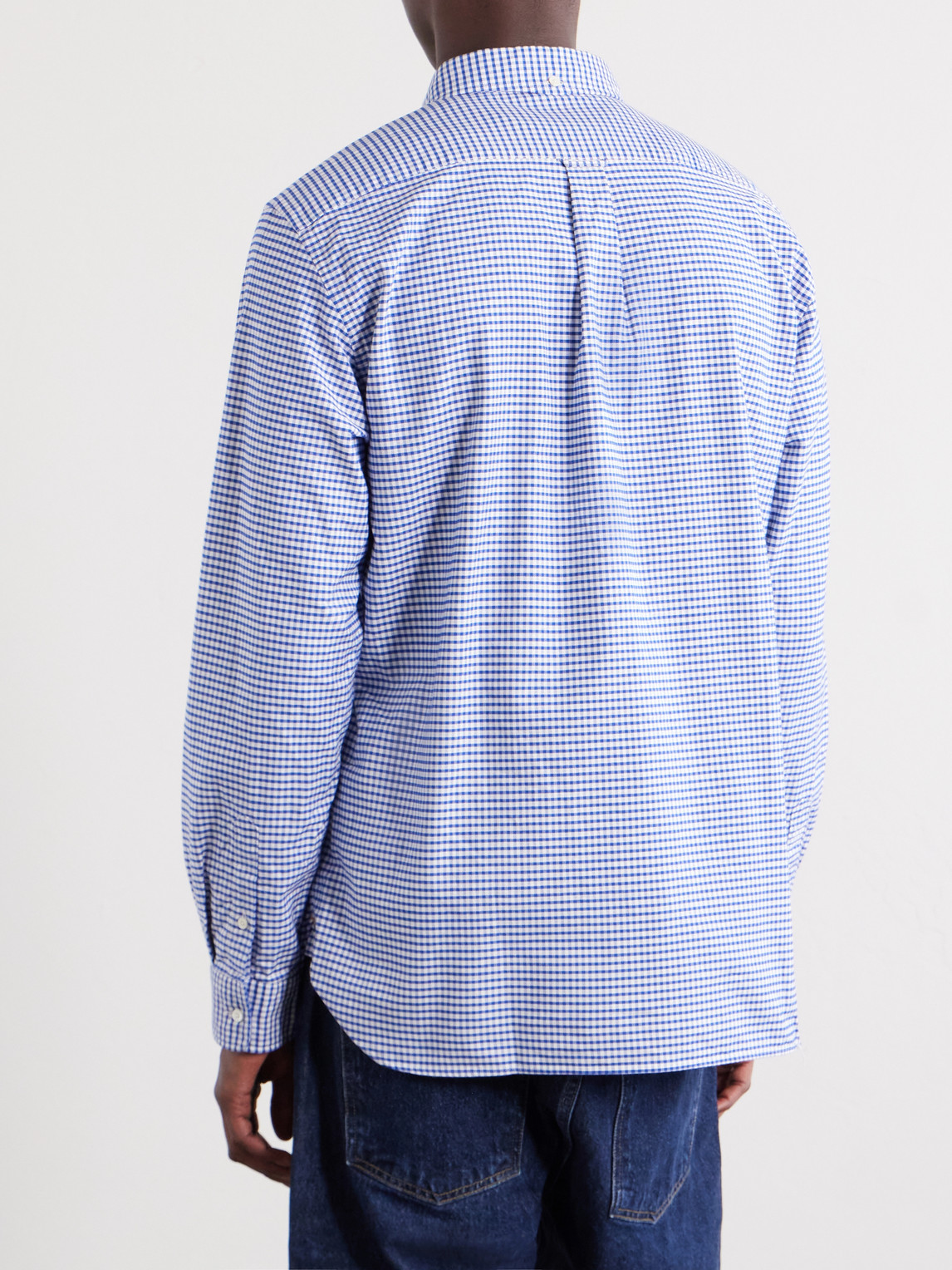  Beams Plus - Button-down Collar Checked Cotton Shirt - Men - Blue - S 