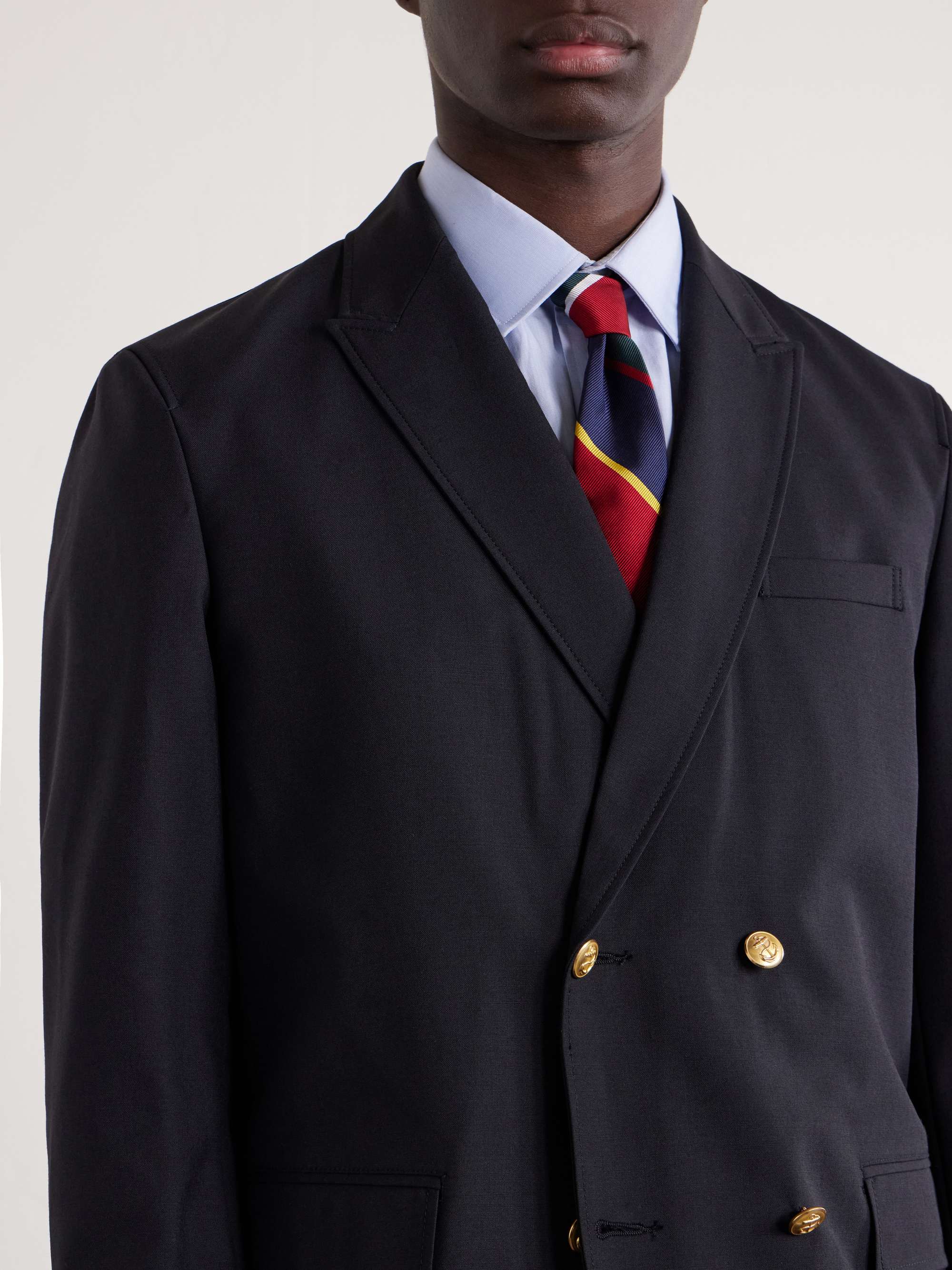 BEAMS PLUS Double-Breasted Grain de Poudre Wool Blazer for Men