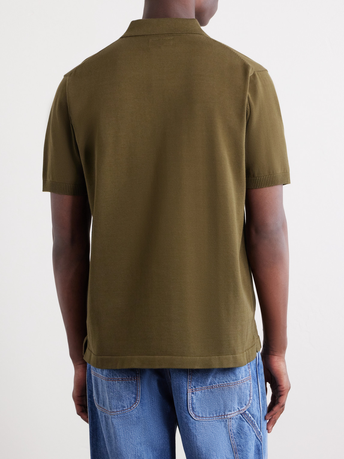  Beams Plus - Cotton Polo Shirt - Men - Green - S 
