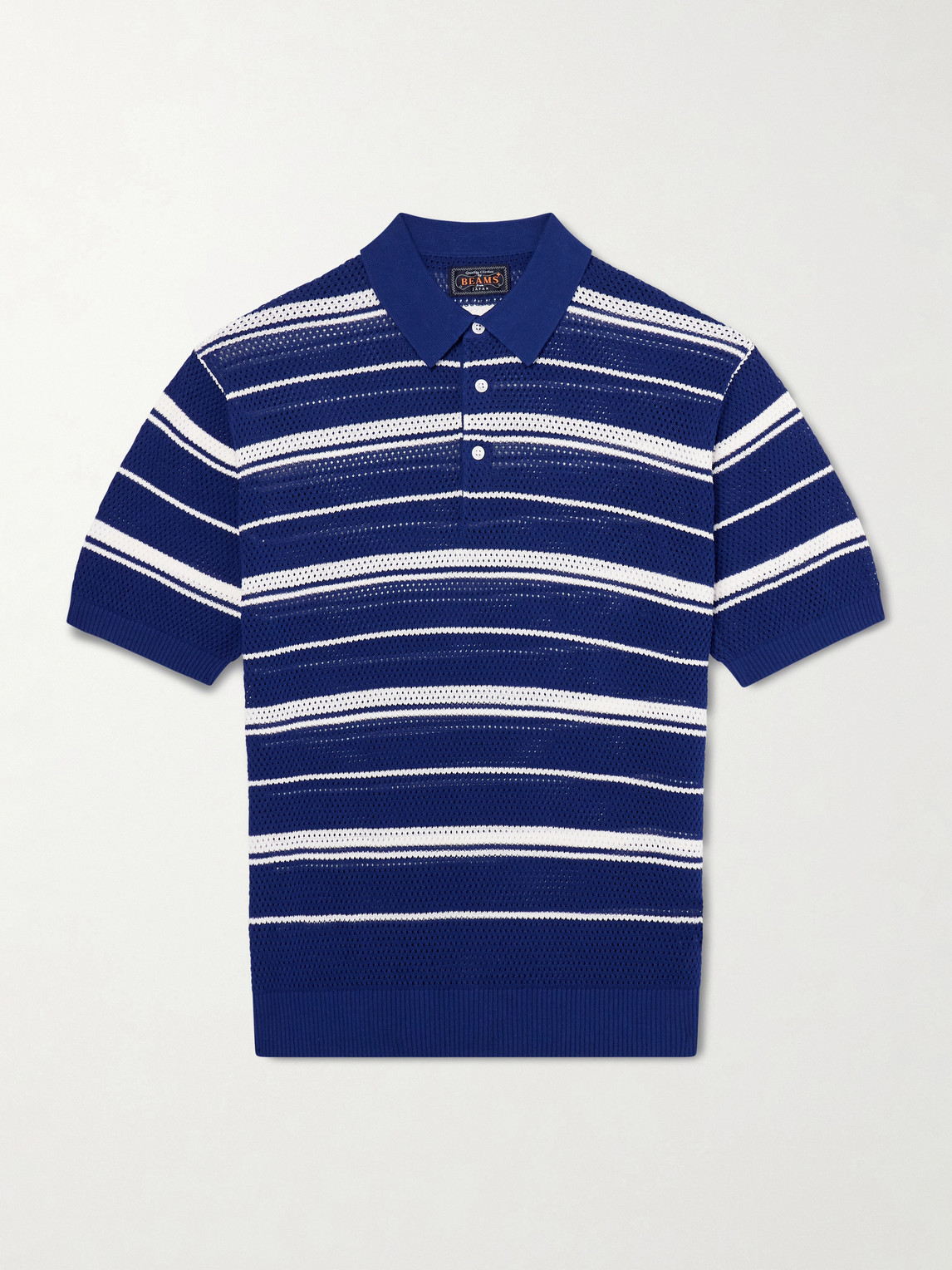 Beams Plus Striped Knitted Cotton Polo Shirt - Men