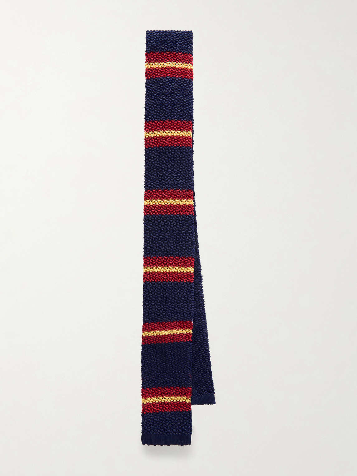 Beams 4cm Striped Silk Tie In Purple