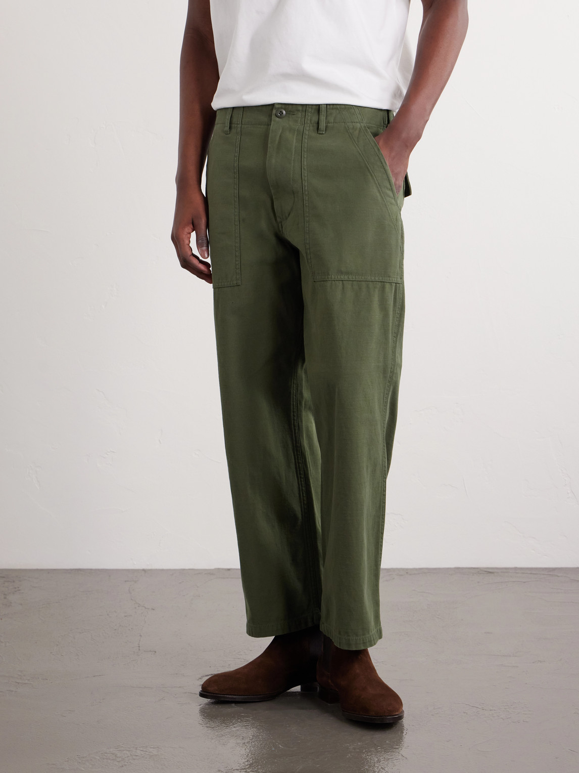  Beams Plus - Straight-leg Cotton Trousers - Men - Green - S 