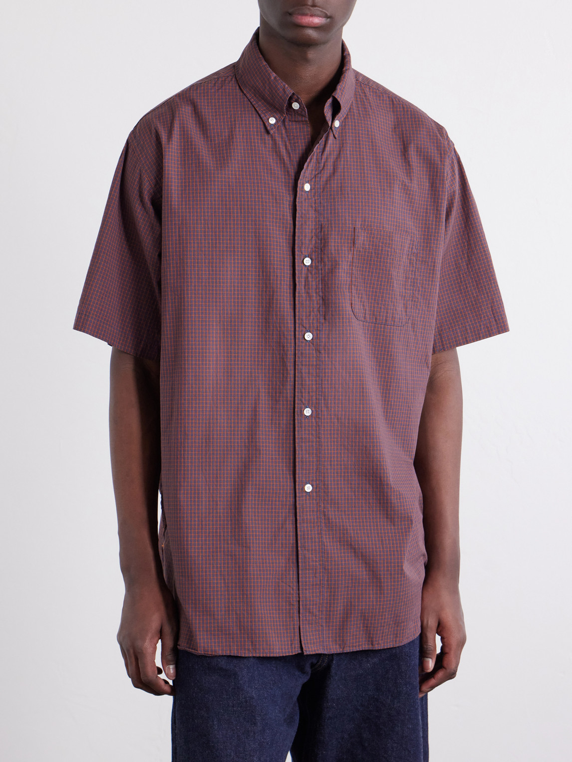  Beams Plus - Button-down Collar Checked Cotton Shirt - Men - Red - S 