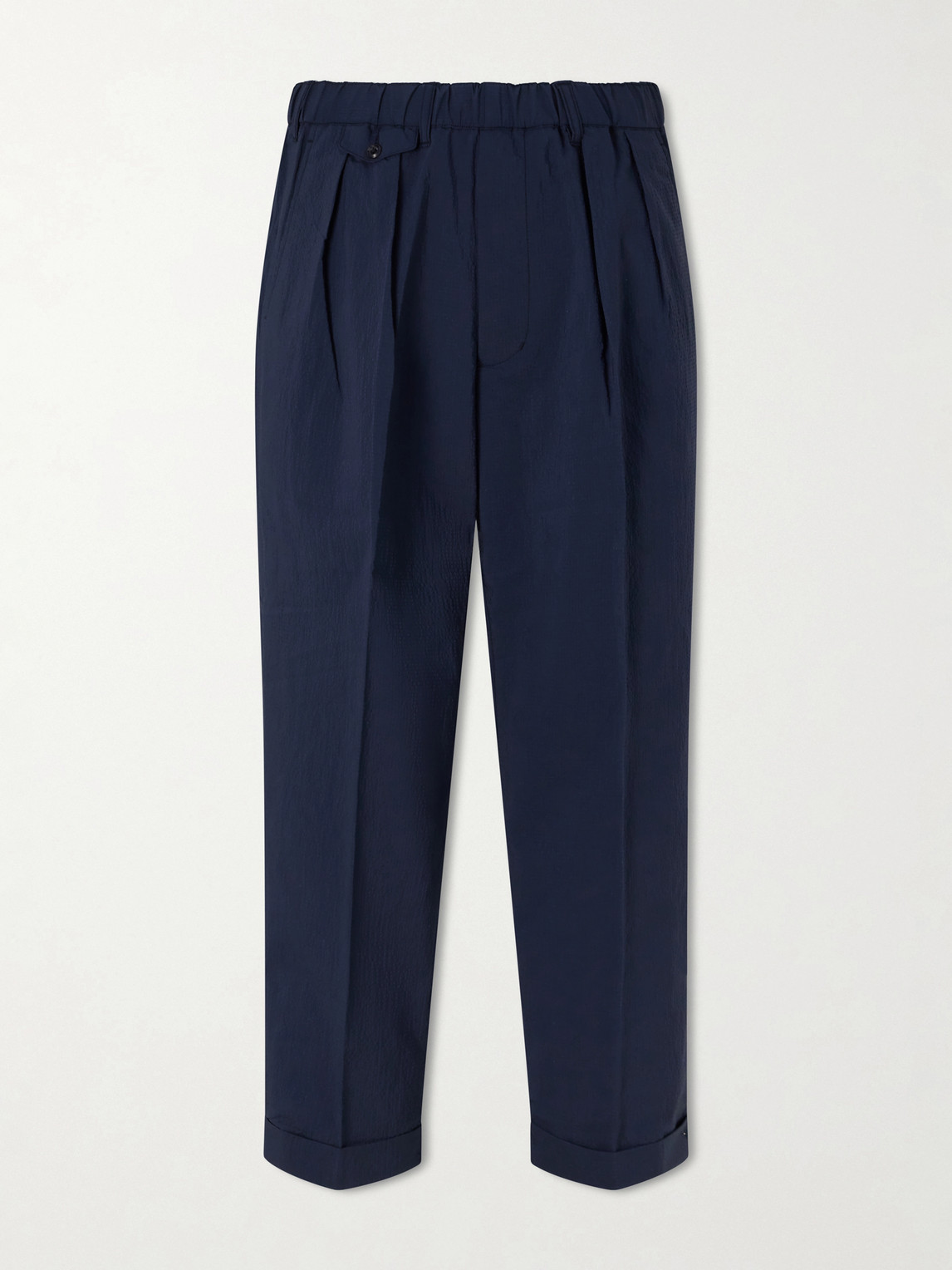 Beams Plus Straight-Leg Pleated Seersucker Suit Trousers - Men