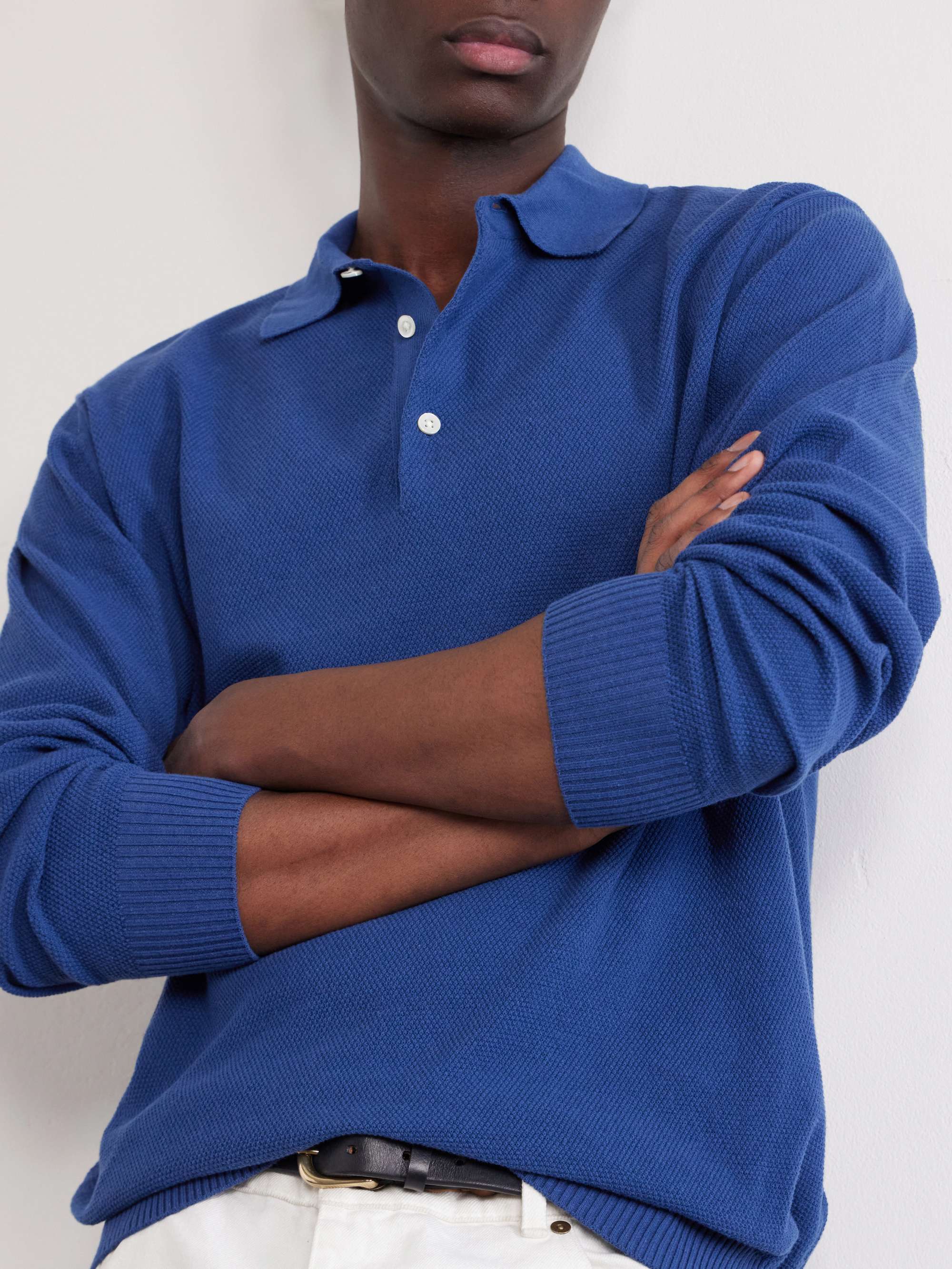 BEAMS PLUS Cotton-Blend Piqué Polo Shirt for Men | MR PORTER