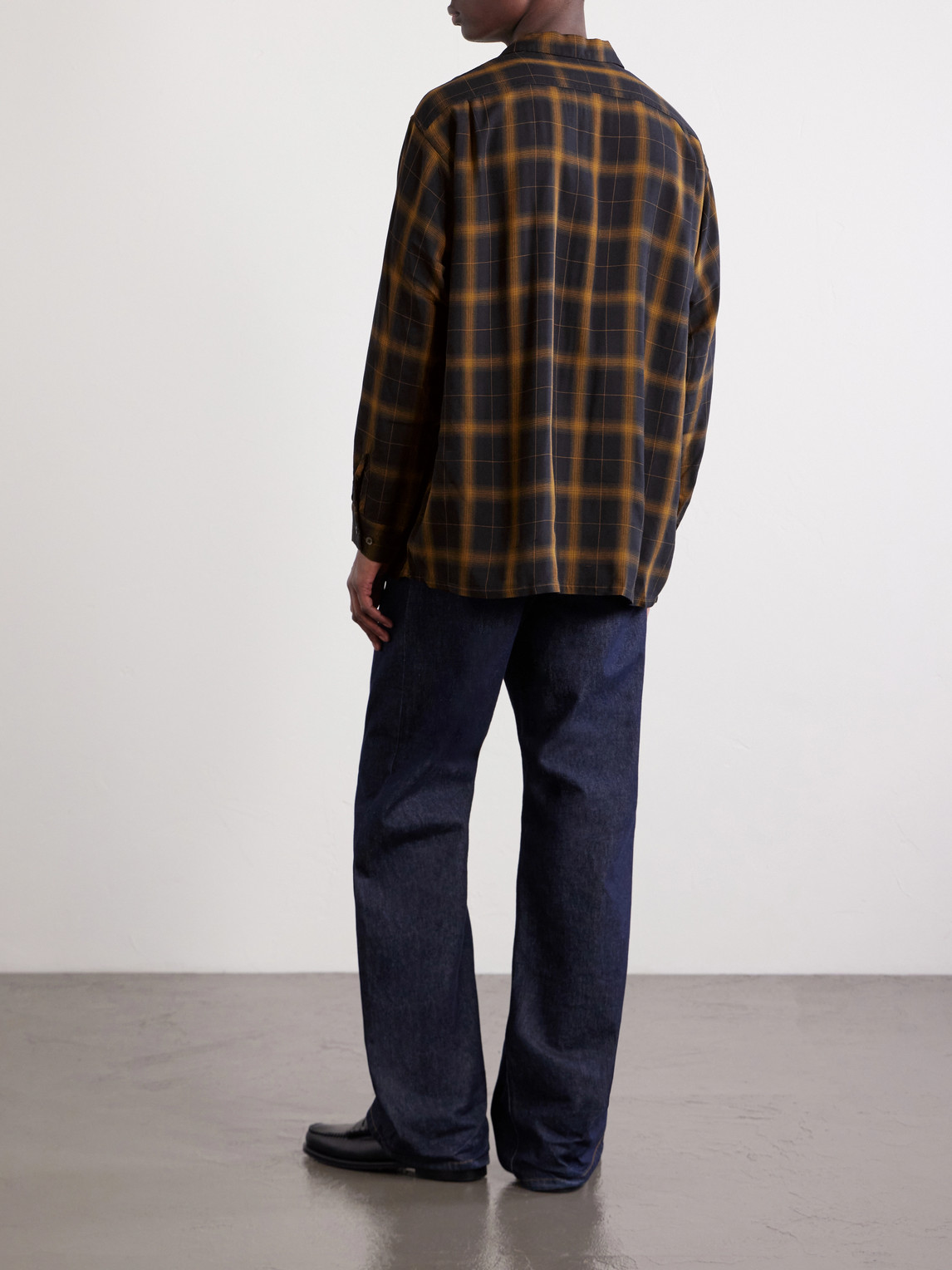  Beams Plus - Convertible-collar Checked Woven Shirt - Men - Black - S 