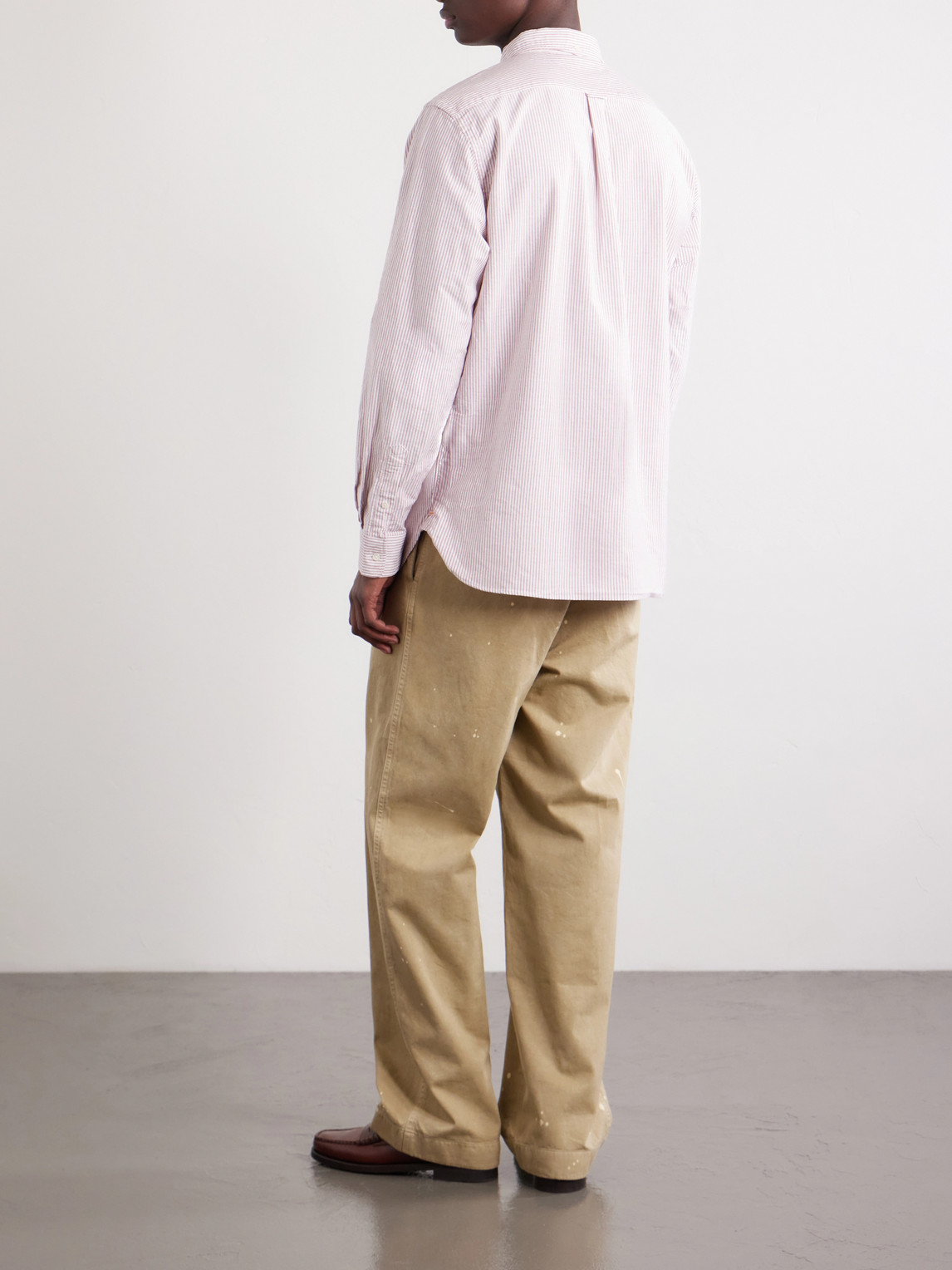  Beams Plus - Button-down Collar Striped Cotton Shirt - Men - Pink - S 