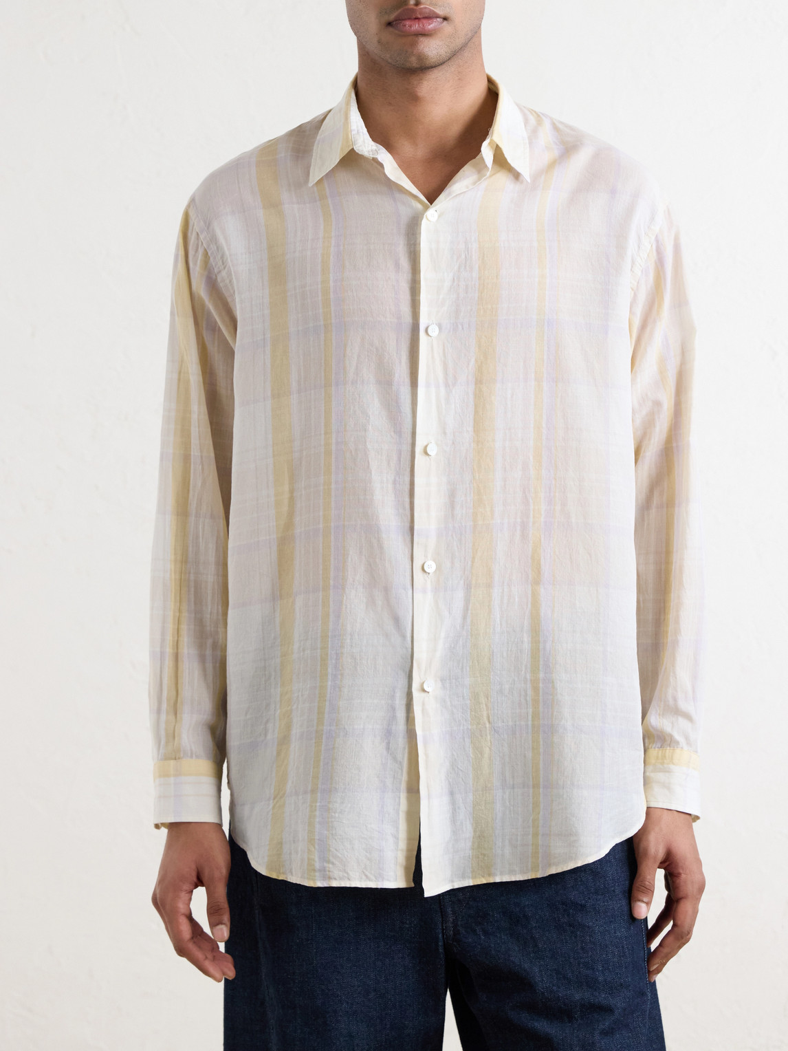  Kaptain Sunshine - Checked Cotton-flannel Shirt - Men - Yellow - 2 