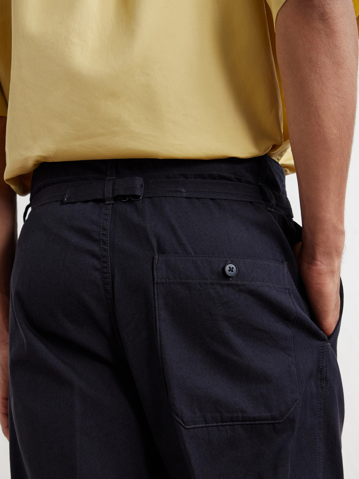 Buckleback Straight-Leg Cotton-Gabardine Suit Trousers