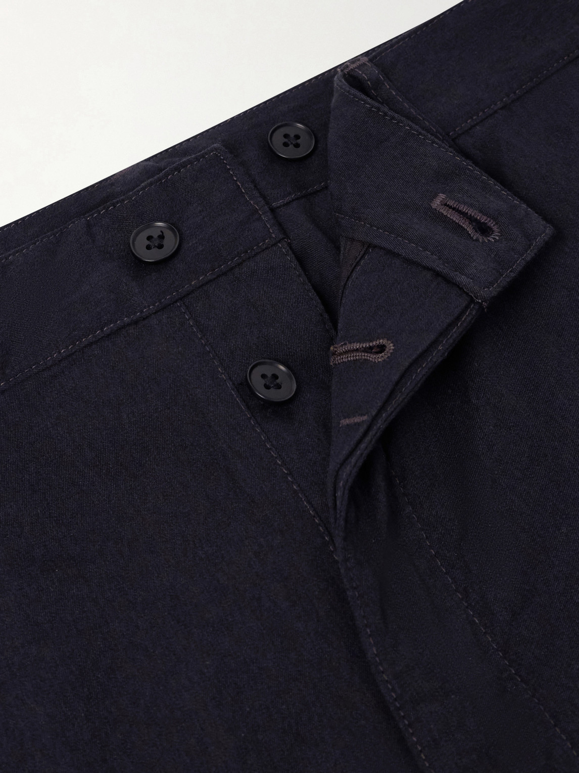 Buckleback Straight-Leg Cotton-Gabardine Suit Trousers